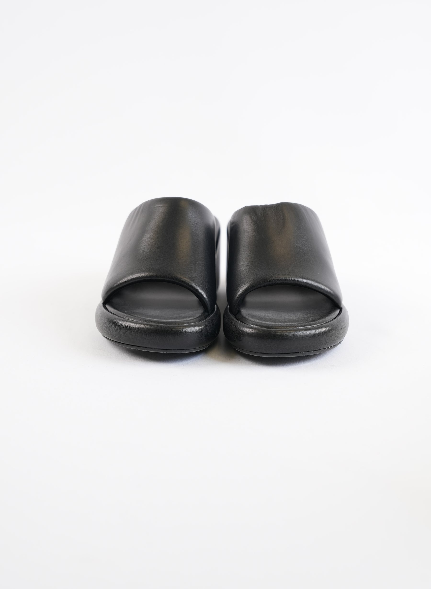 Balenciaga Rise Black Lambskin Wedge Slide Platform Slides