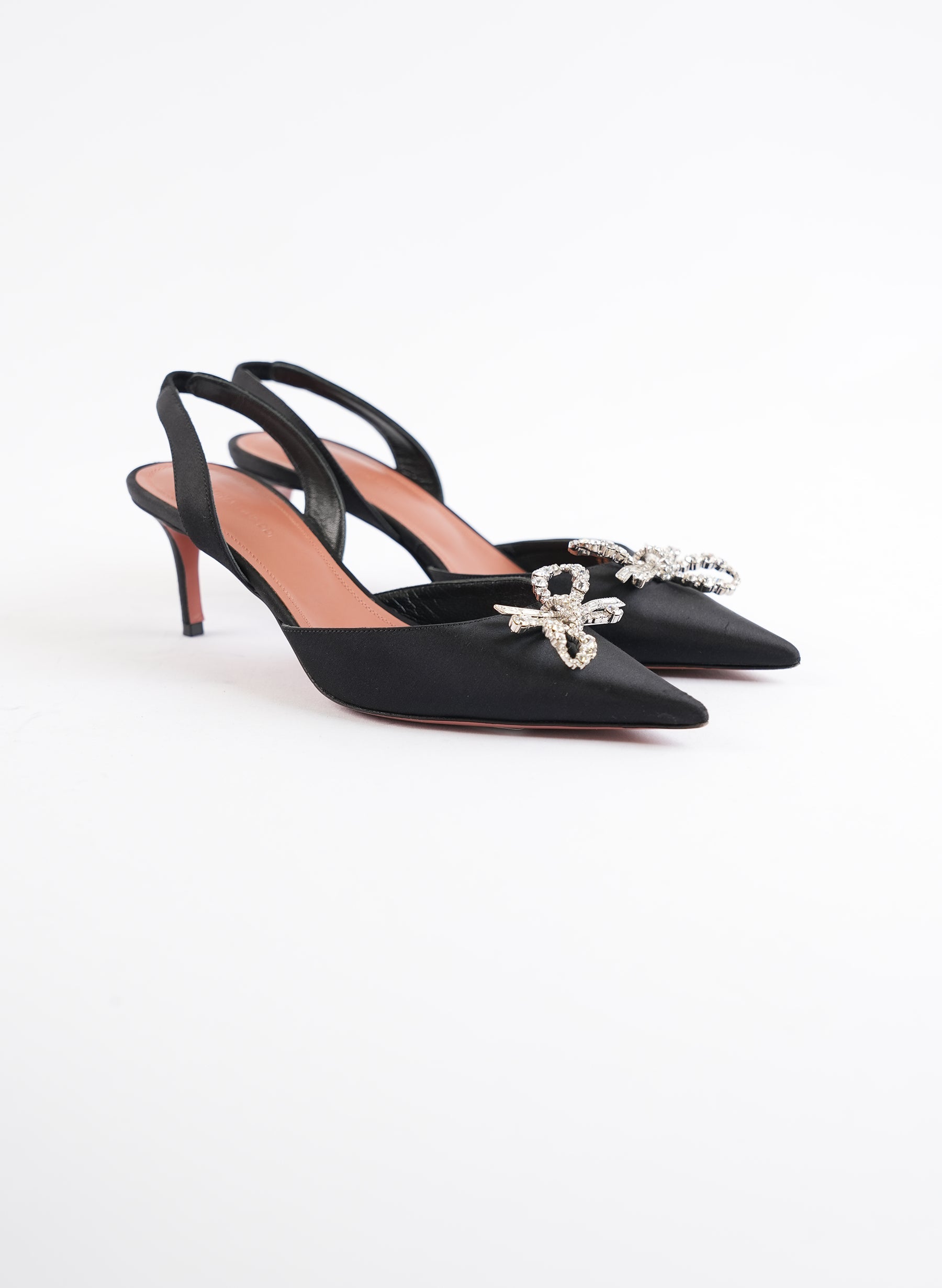 Amina Muaddi Rosie Satin Slingback Pump