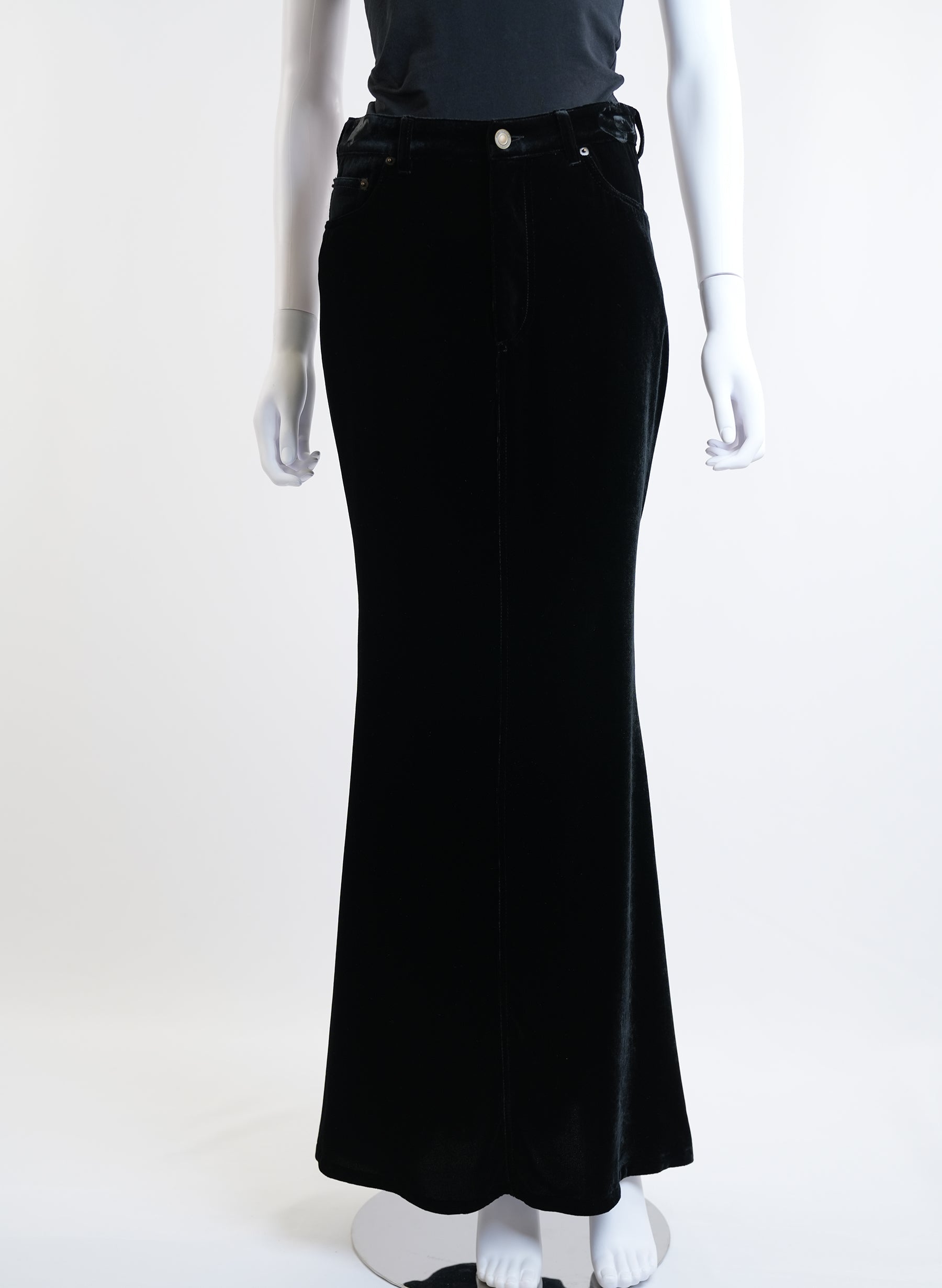 Saint Laurent Black Velvet Skirt