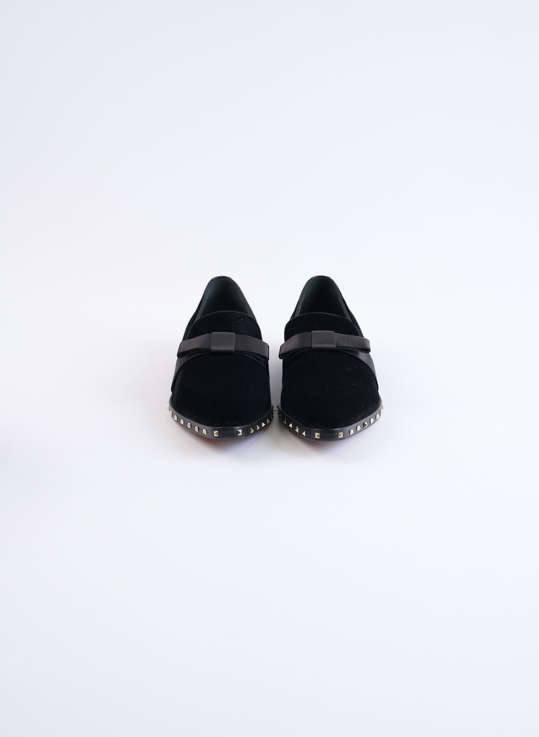 Valentino Rockstud Black Velvet Loafer