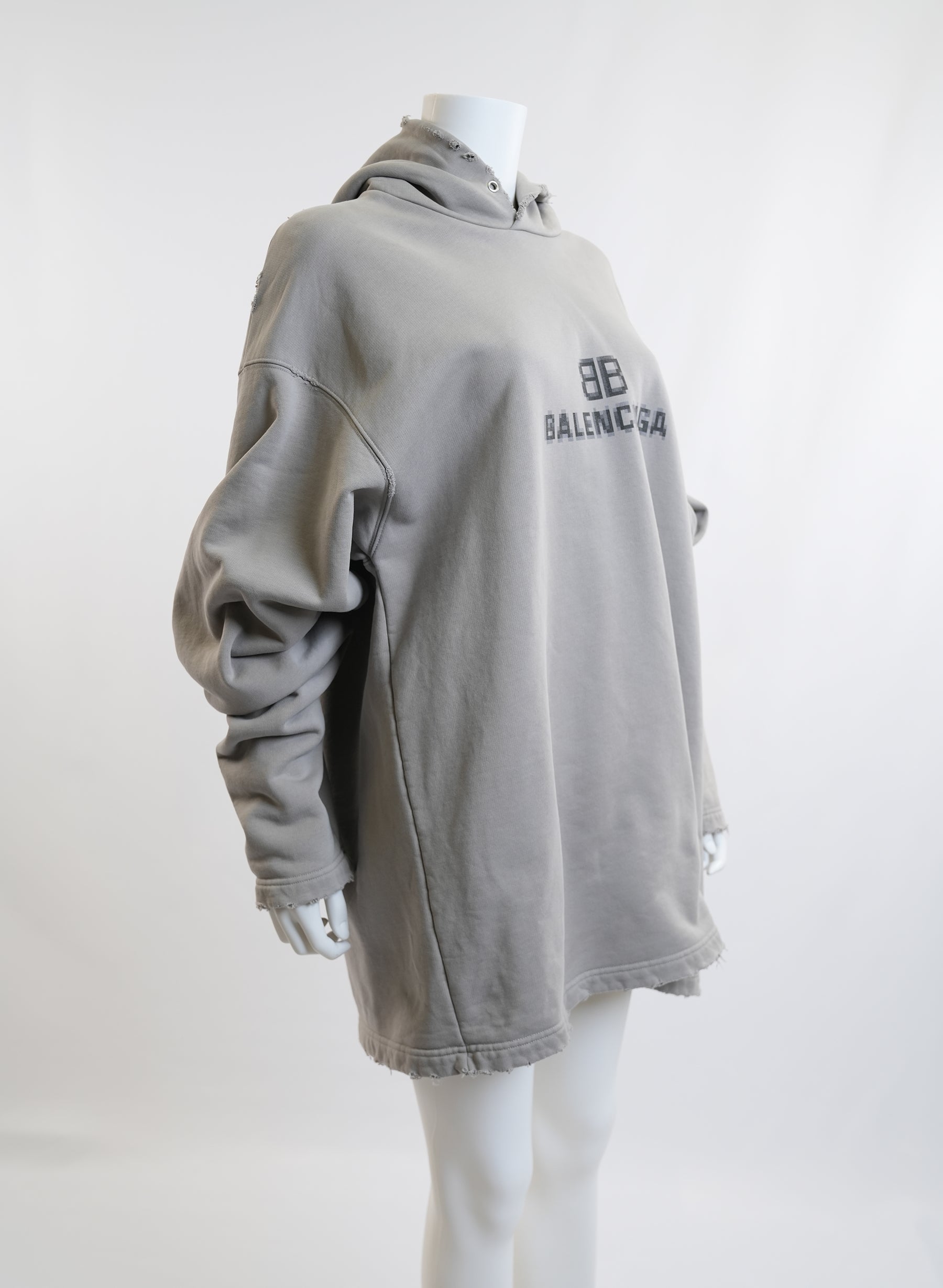 Balenciaga Distressed BB Pixel Hoodie