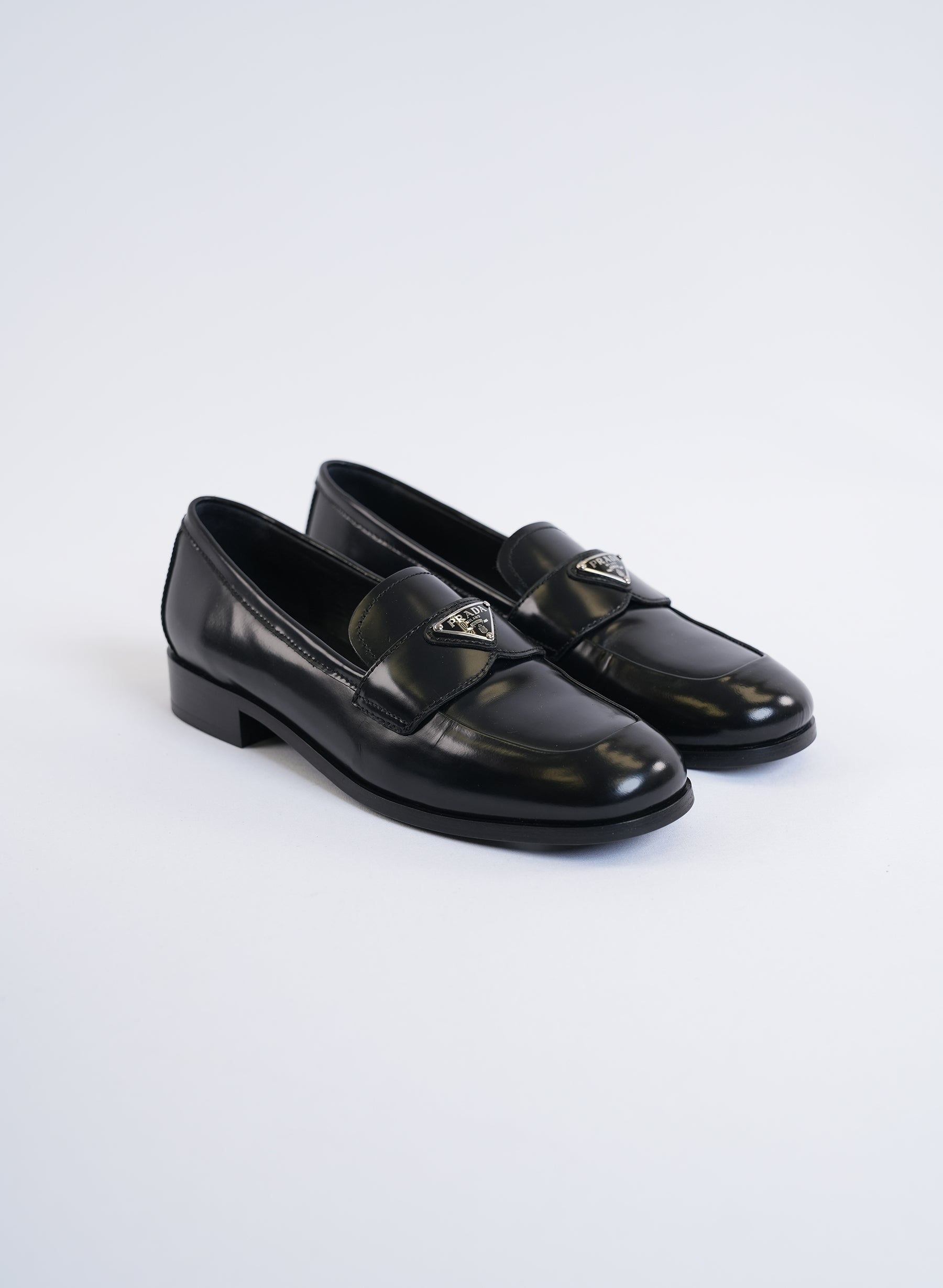 Prada Black Patent Leather Loafers