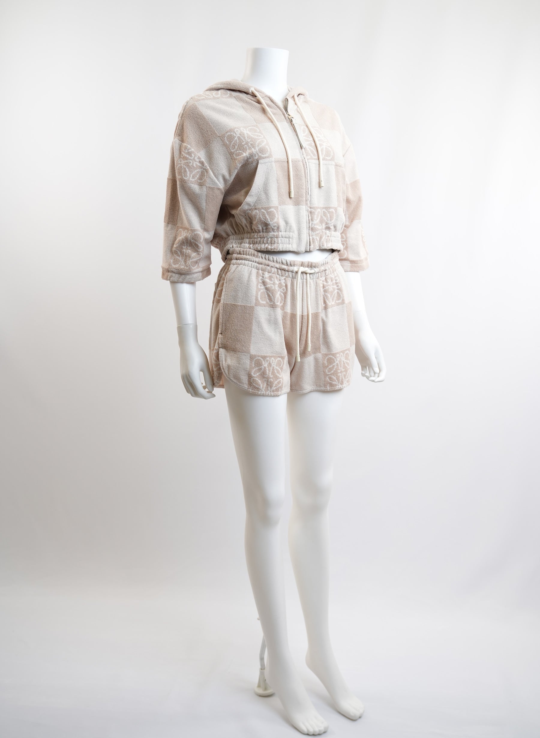 Loewe Anagram Checkered Cotton Blend Hoodie Set