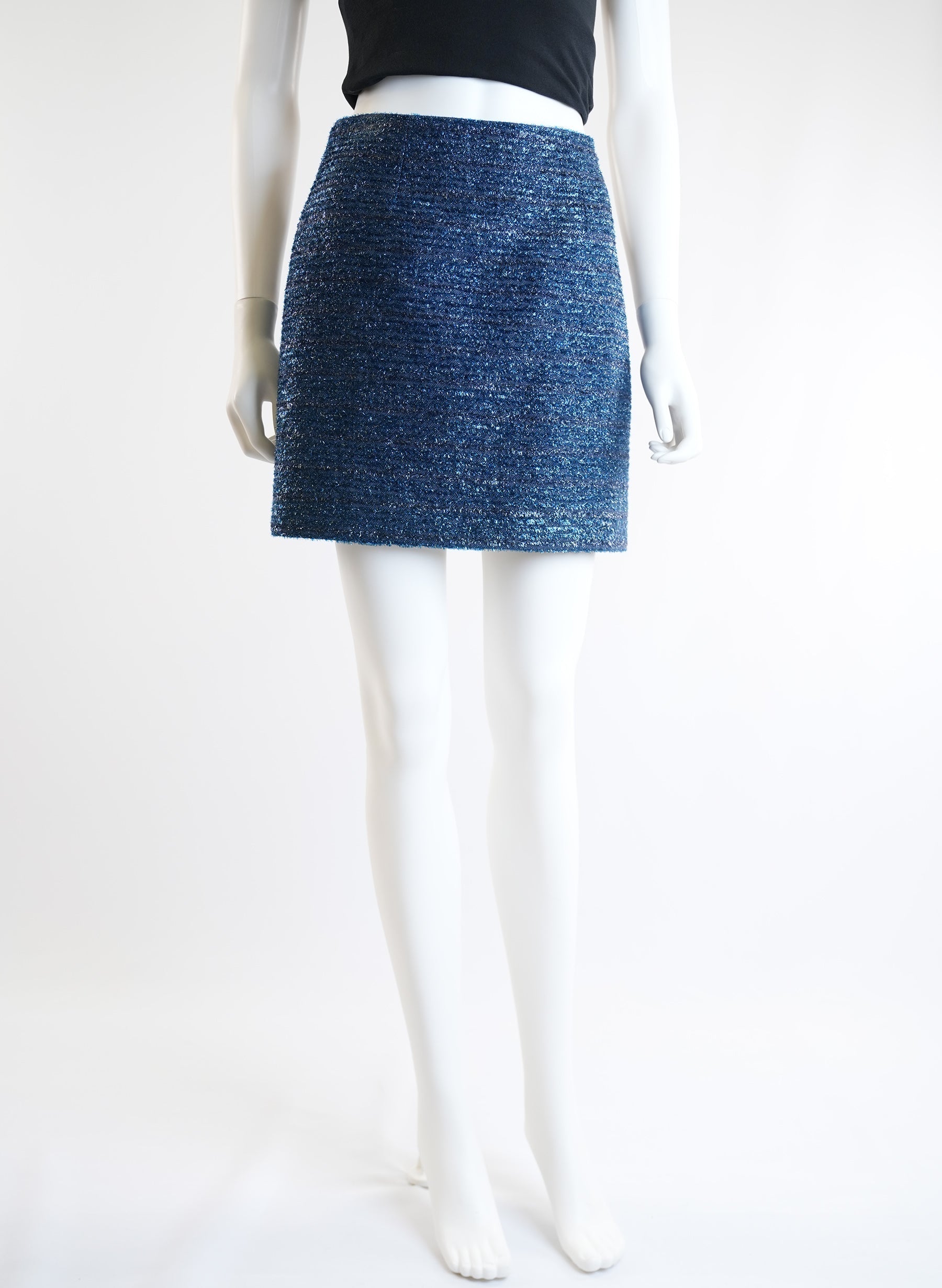 Victoria Beckham Blue Metallic Skirt