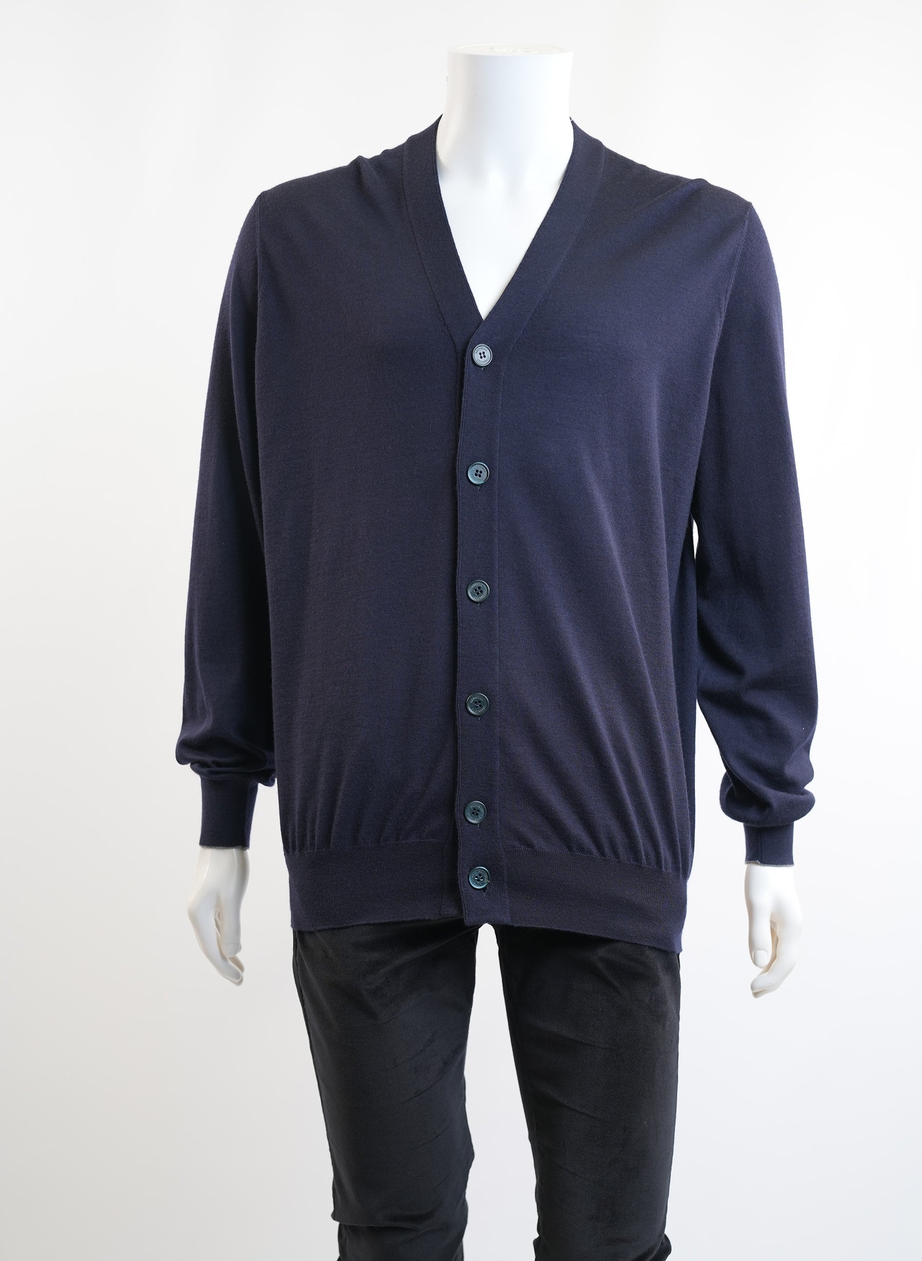 Brunello Cucinelli Navy Button Down Sweater