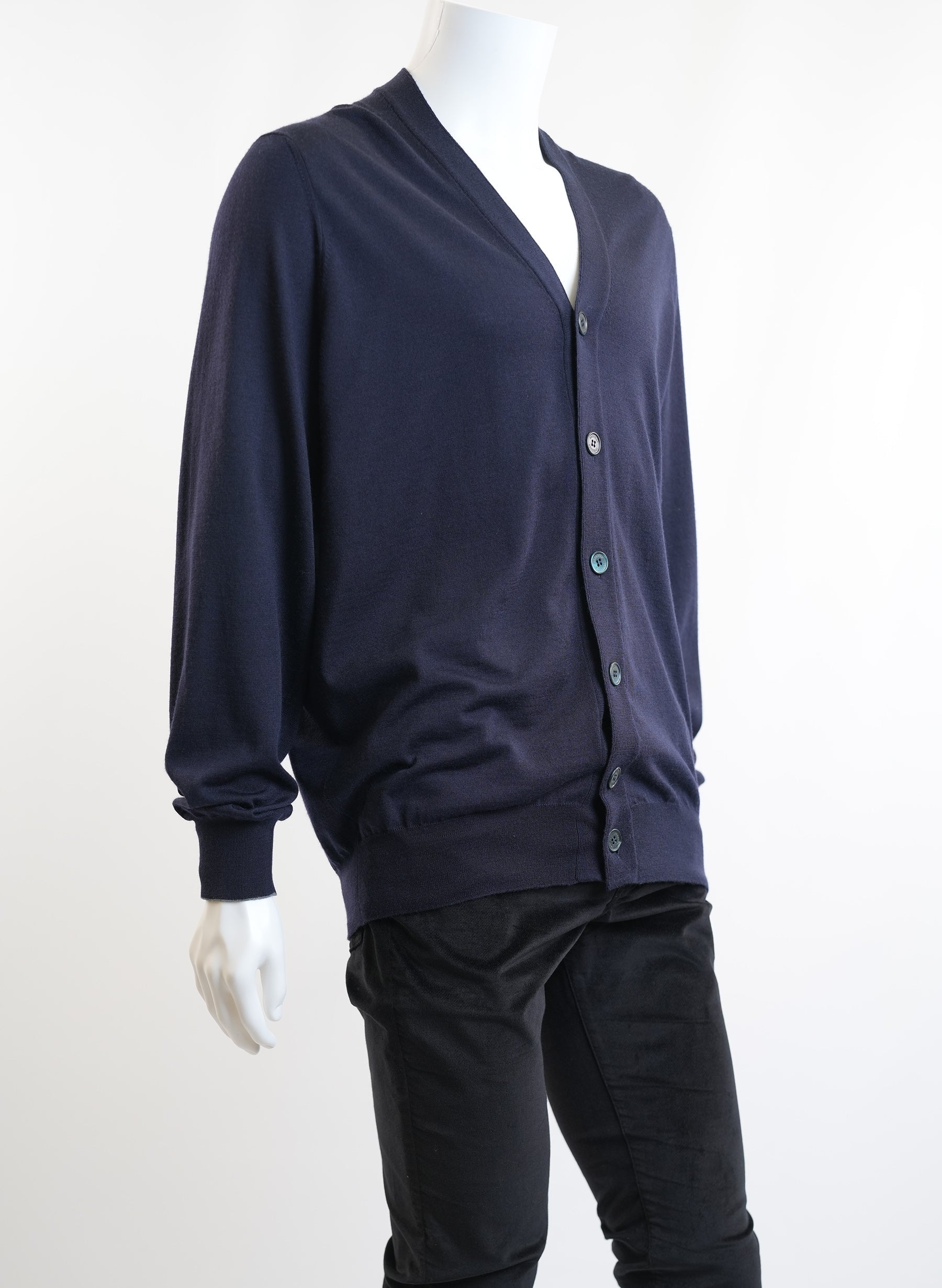 Brunello Cucinelli Navy Button Down Sweater