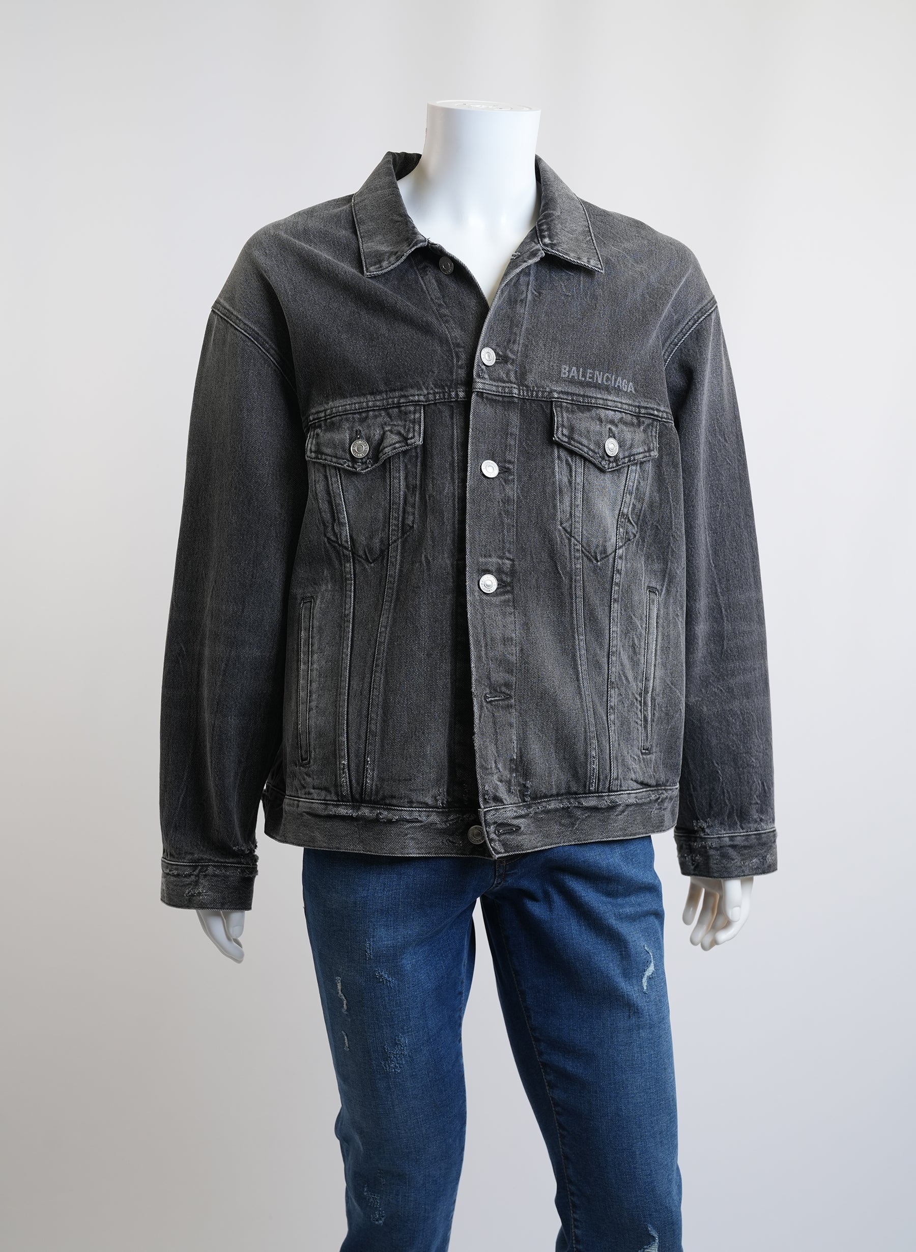 Balenciaga Smiley Face Denim Jacket