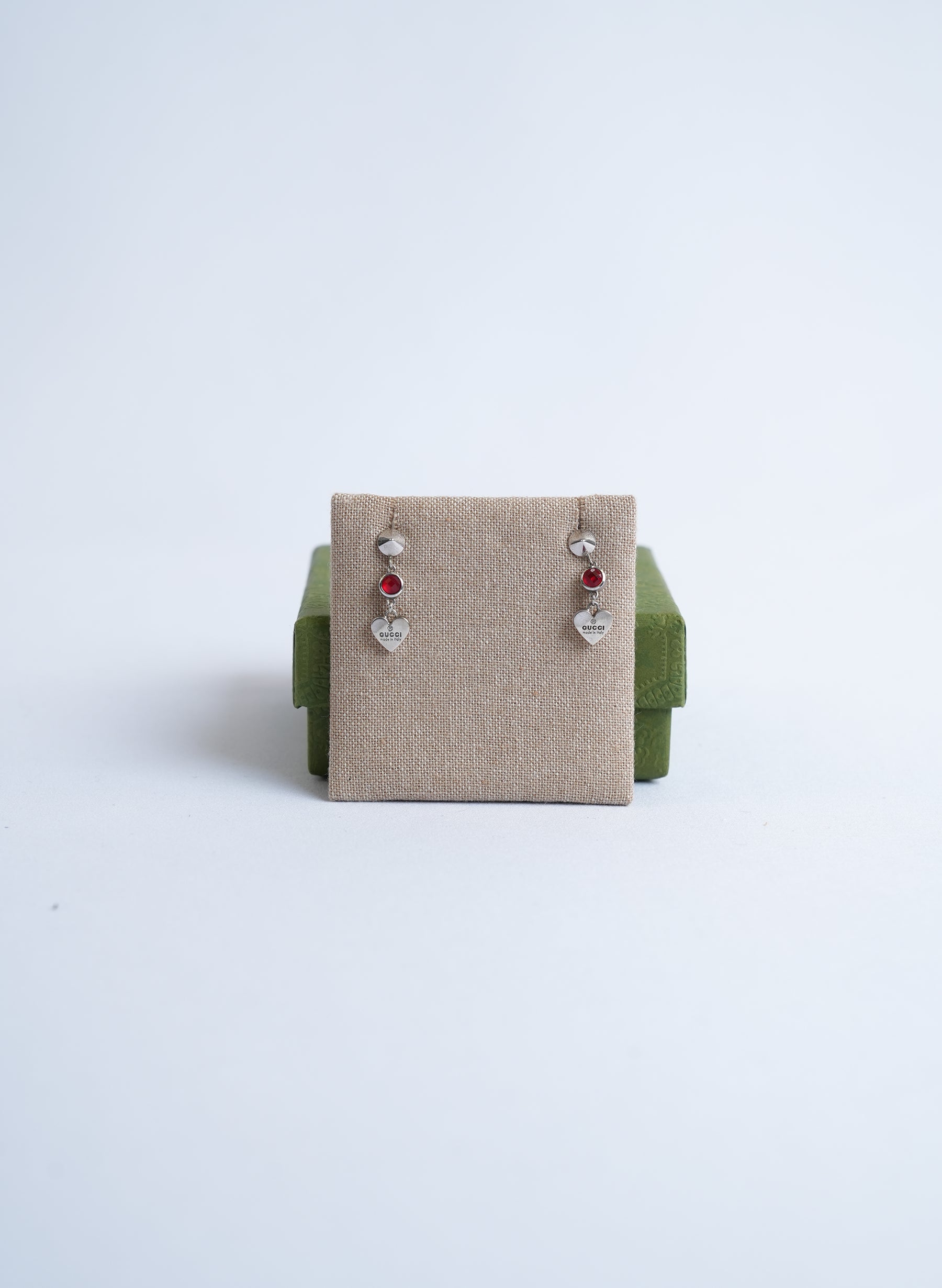 Gucci Red Stud Heart Earrings