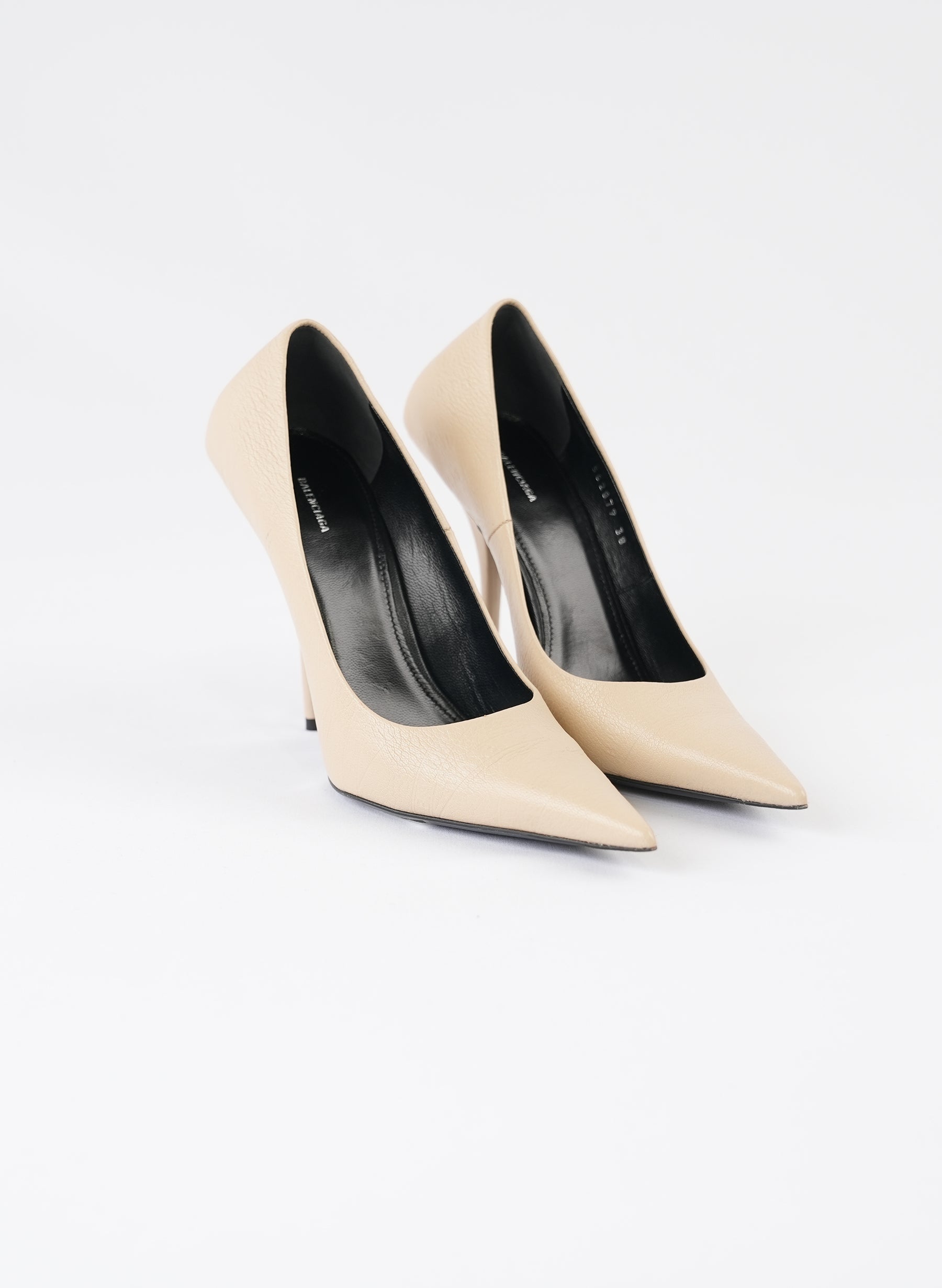 Balenciaga Nappa Square Knife Pumps