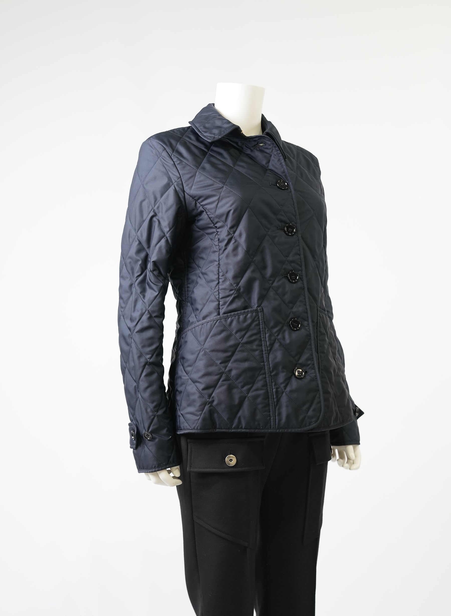 Burberry Navy Diamond Quilted Thermoregulated Jacket
