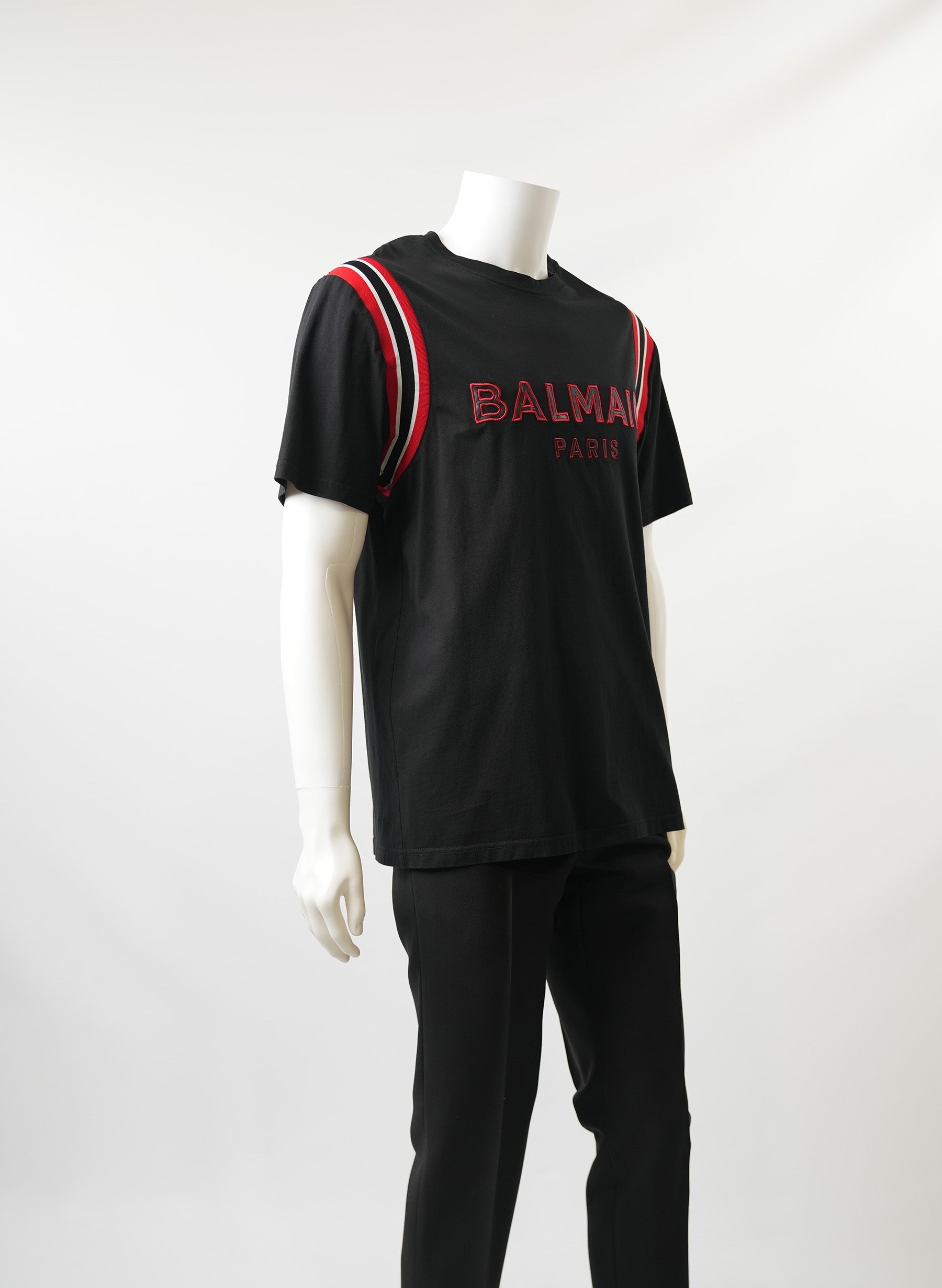 Balmain Logo Print Black T-Shirt
