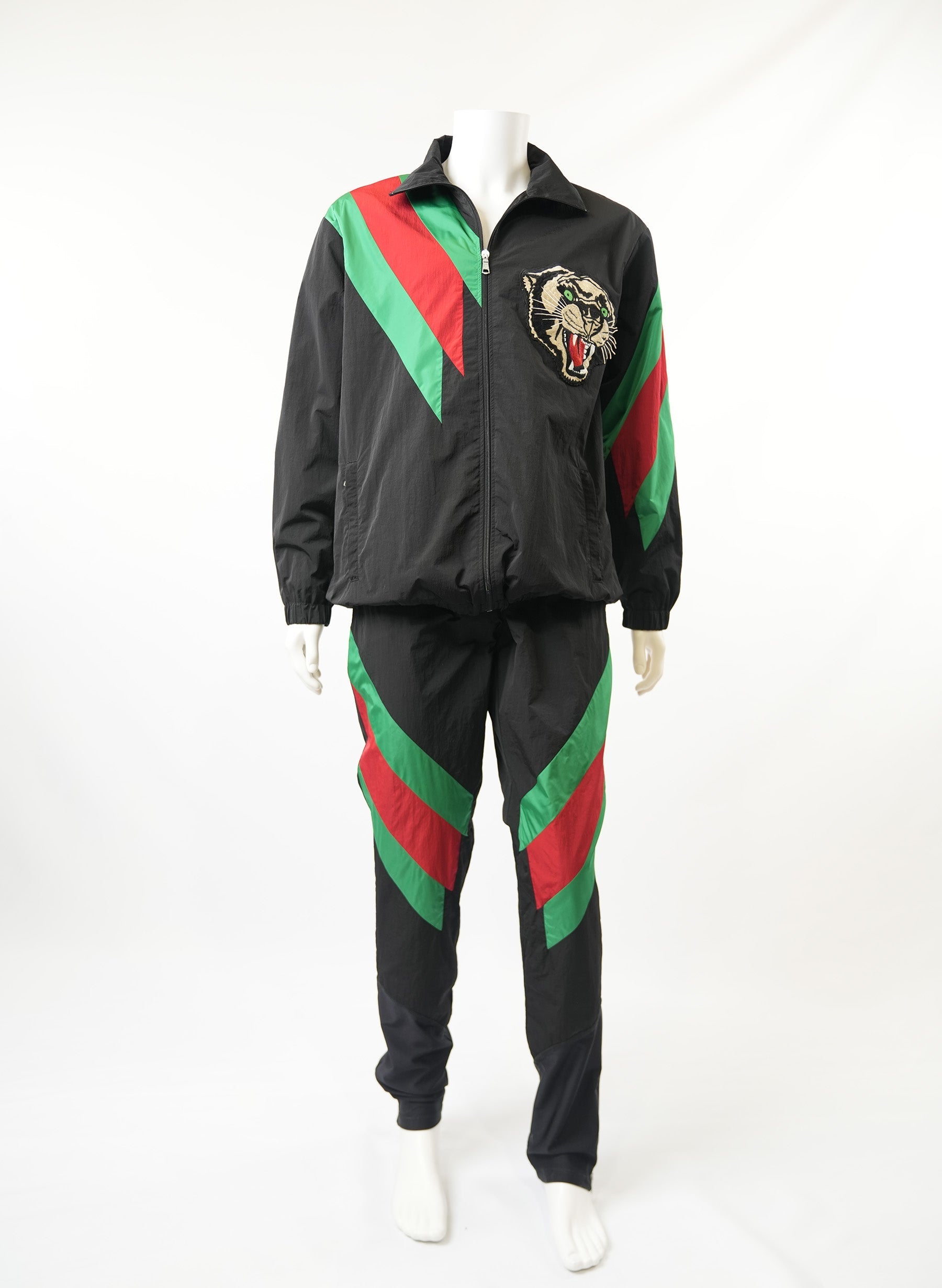 Gucci Black Web Stripe Printed Synthetic 2 Pc Set