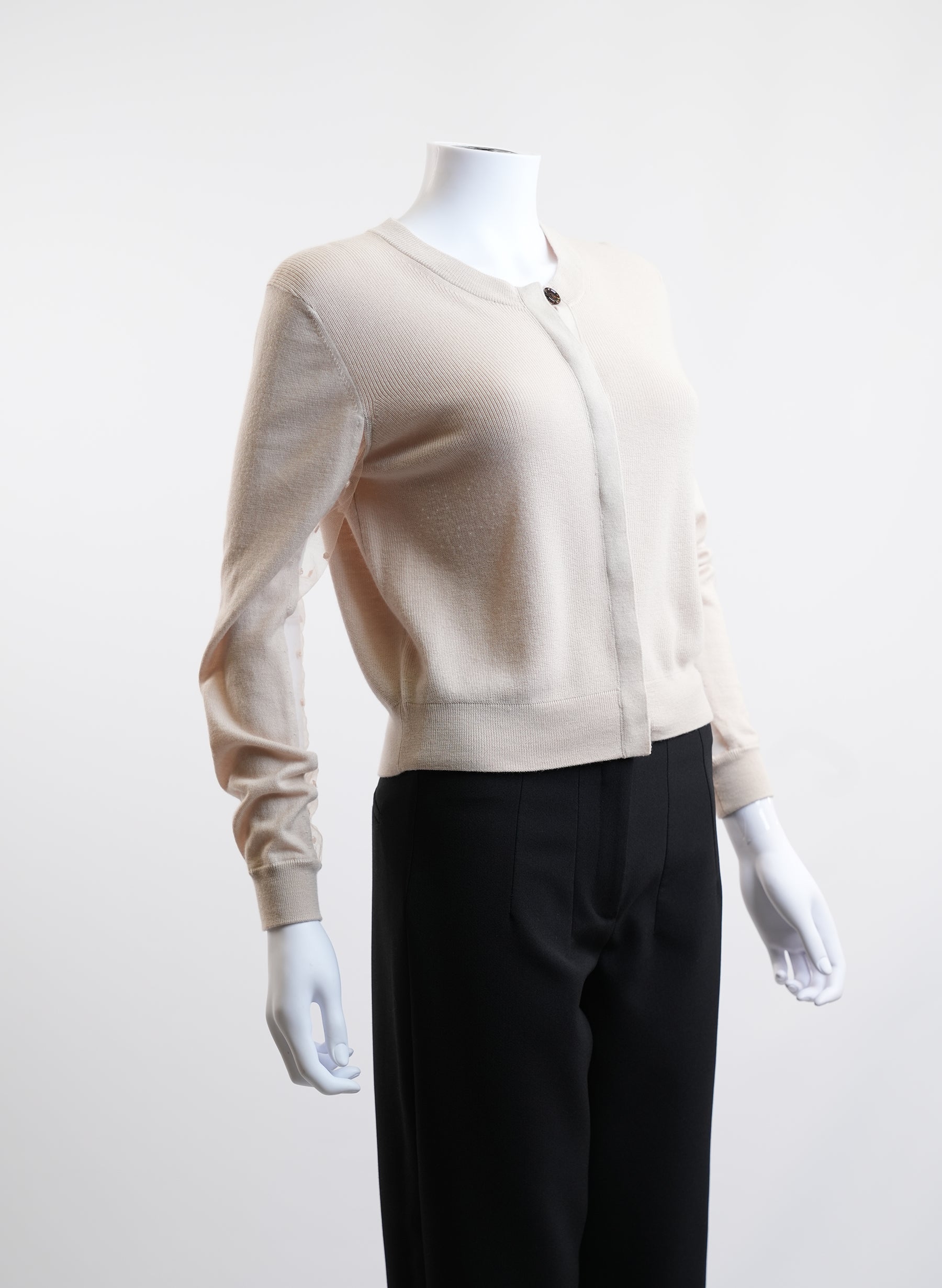 Chloe Sheer Sleeve Detail Cardigan Sweater