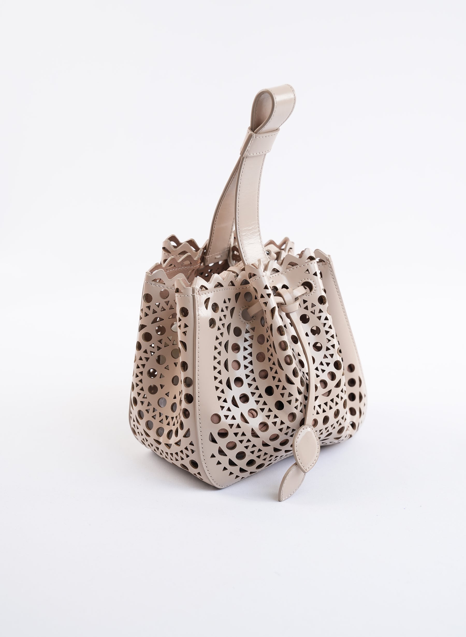 Alaia Beige Rose Marrie Top Handle Bag