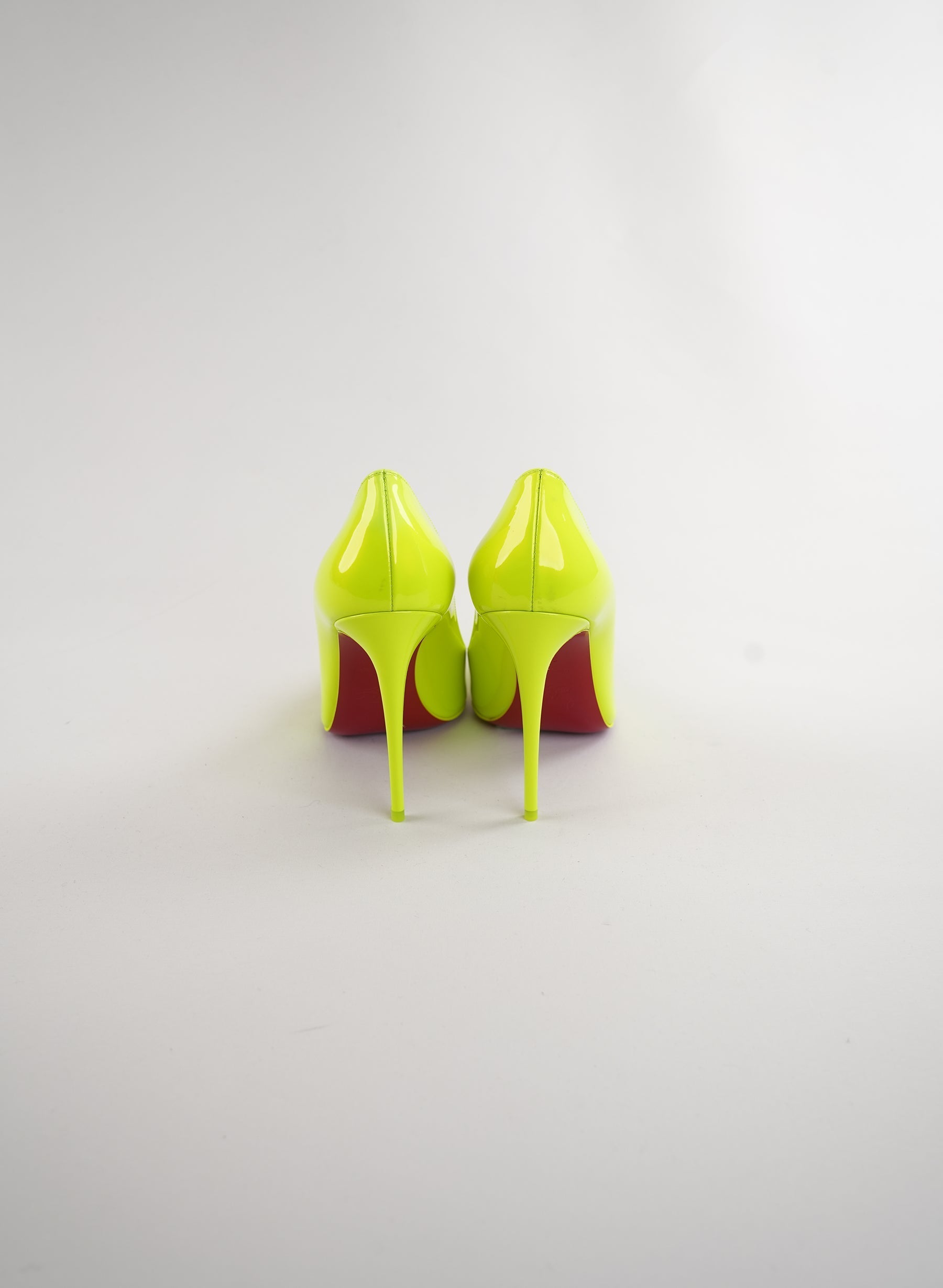 Christian Louboutin Kate 100 Patent Leather Neon Pumps
