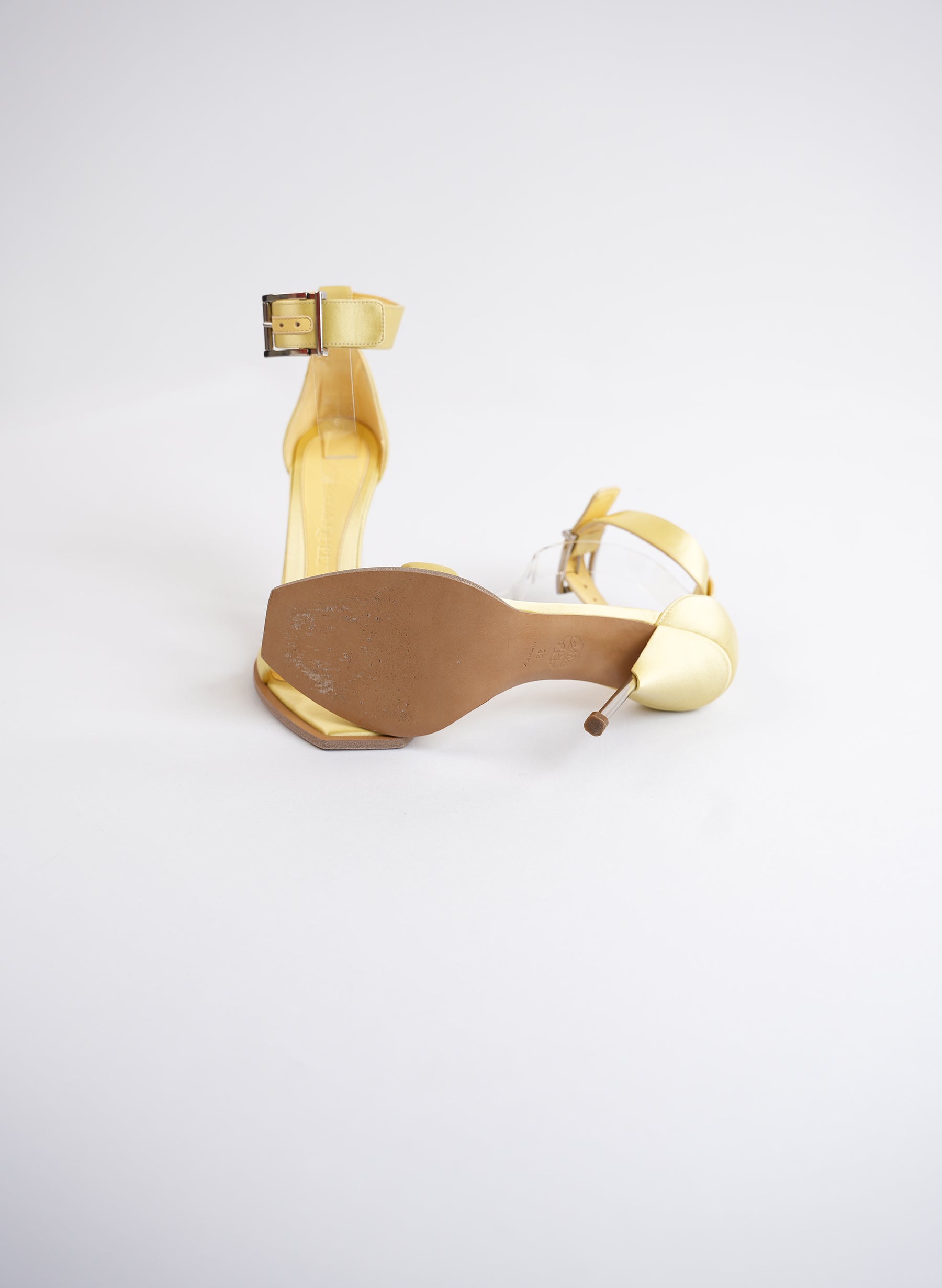 Alexander McQueen Ankle Strap Pale Yellow Sandle Heels