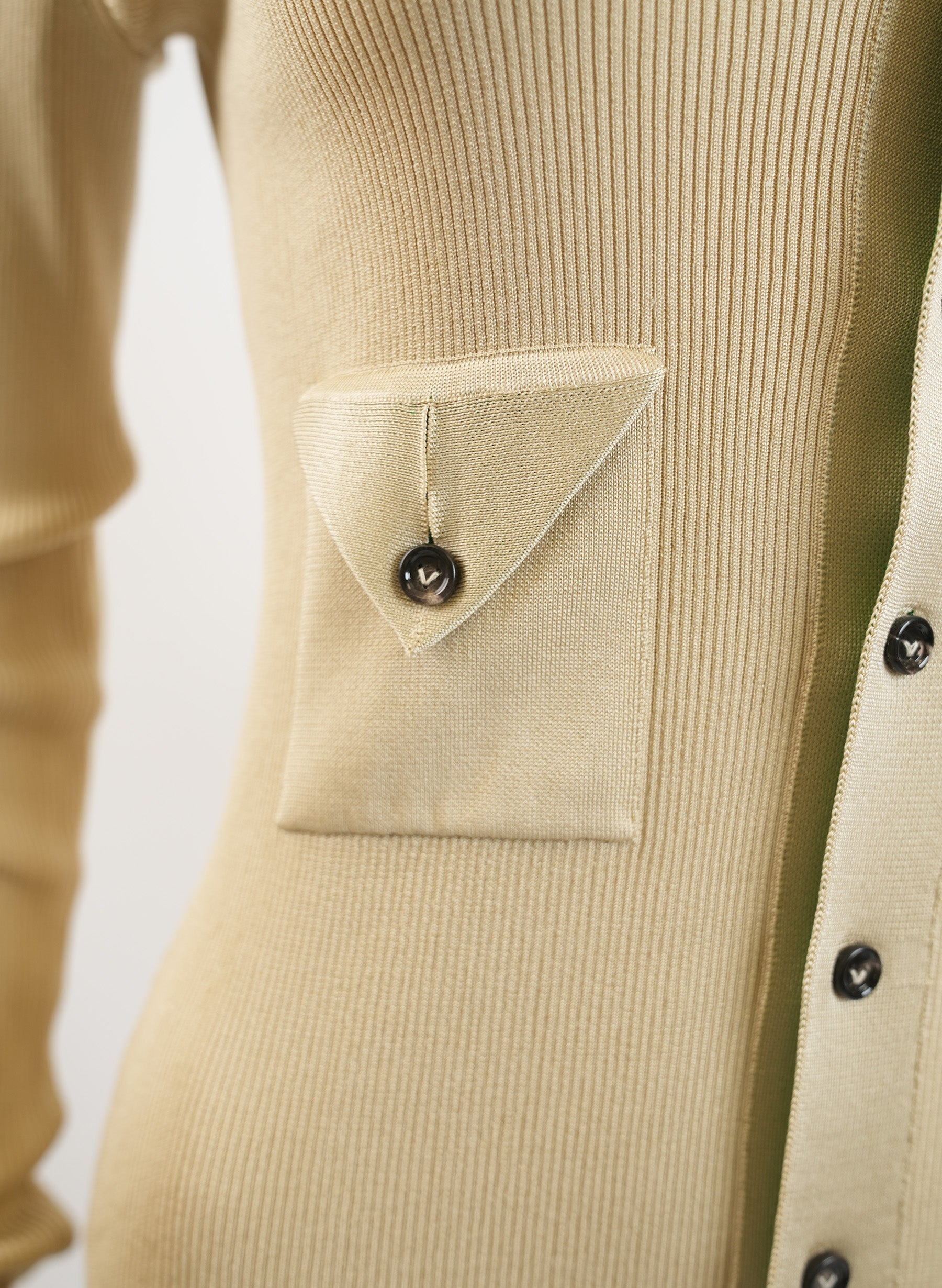 Bottega Veneta Ribbed Knit Stretch Silk Blend Shirt Dress
