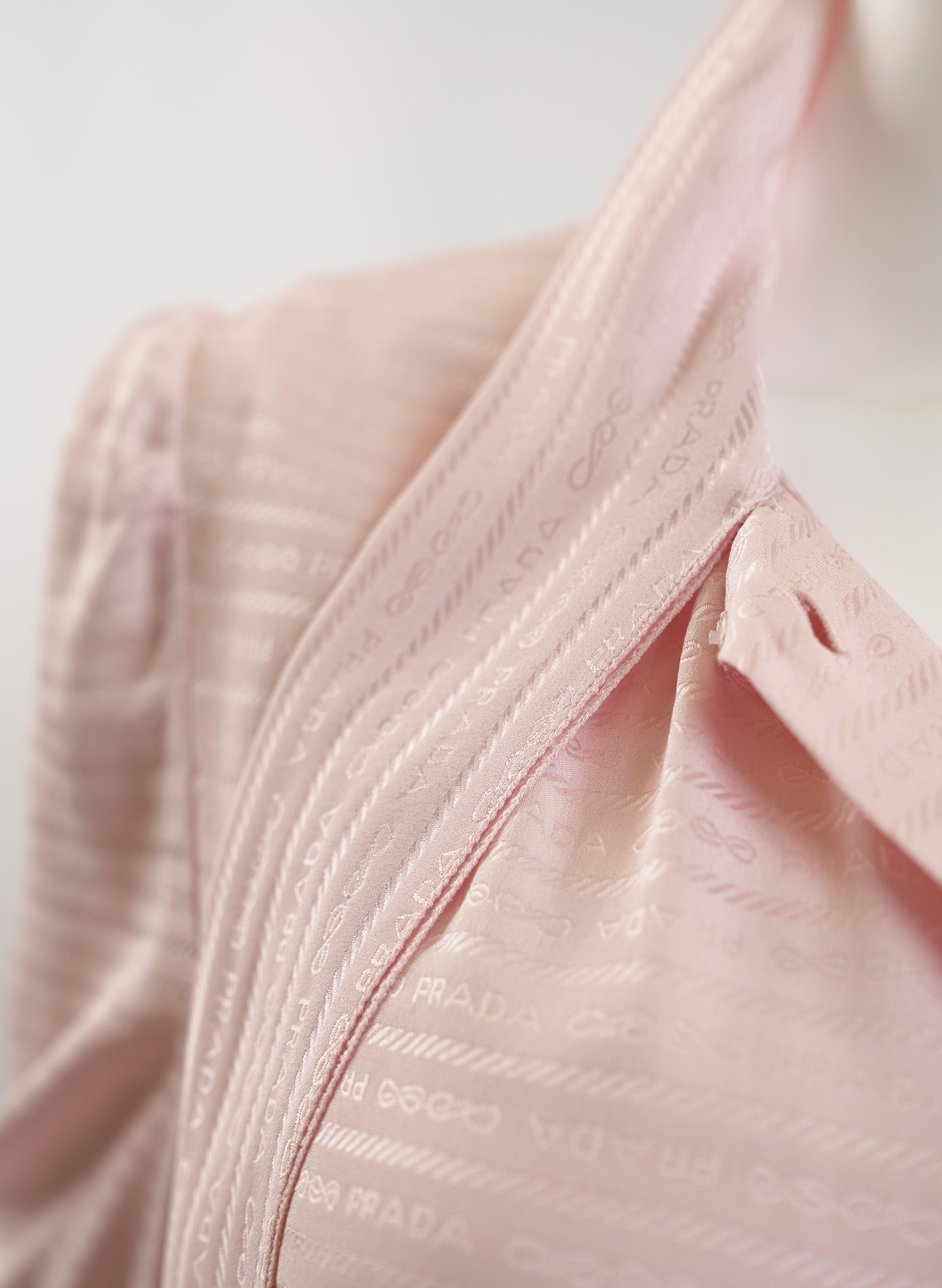 Prada Pink Bow Tie Silk Dress