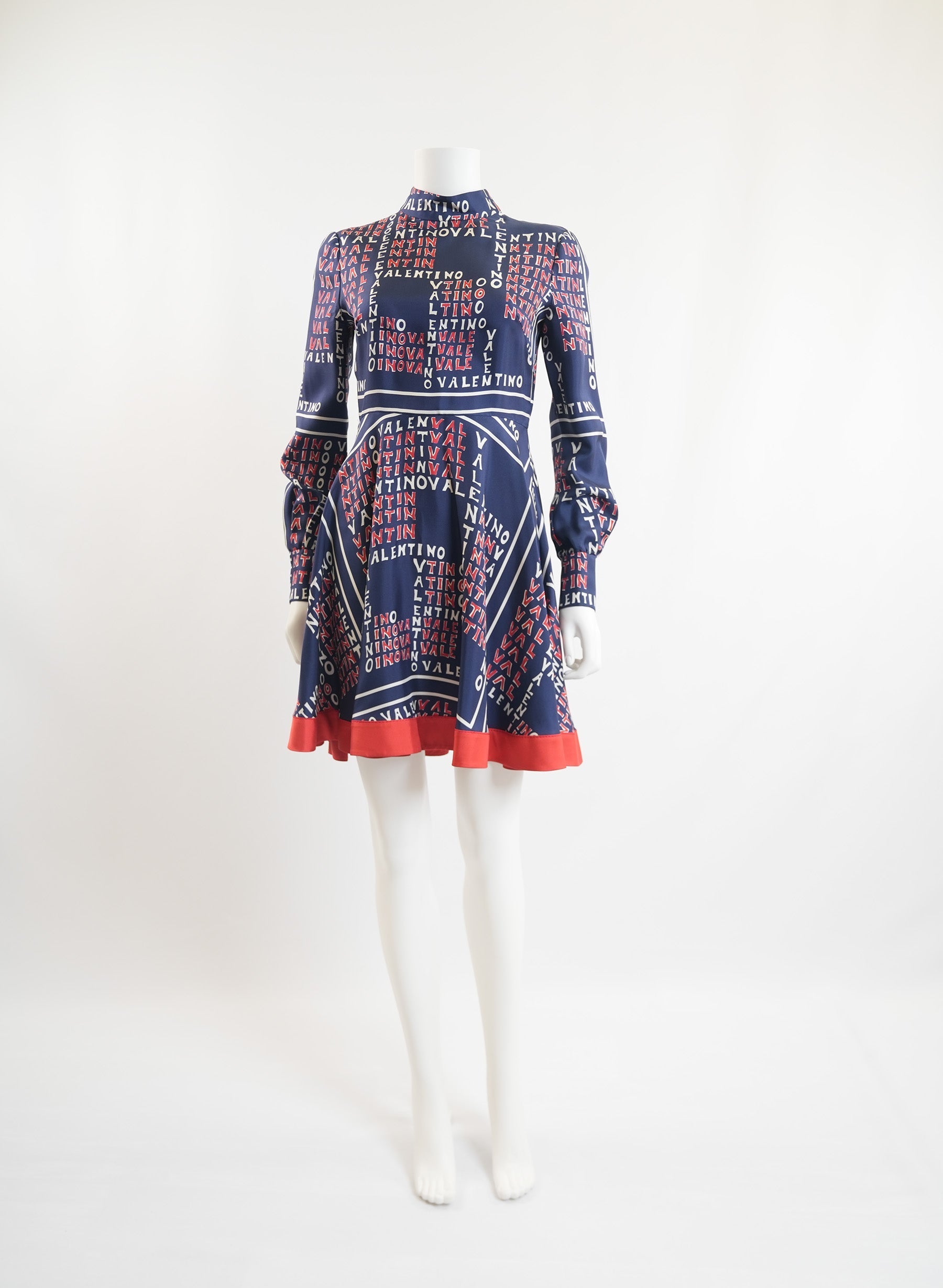 Valentino Puzzle Print Silk Dress