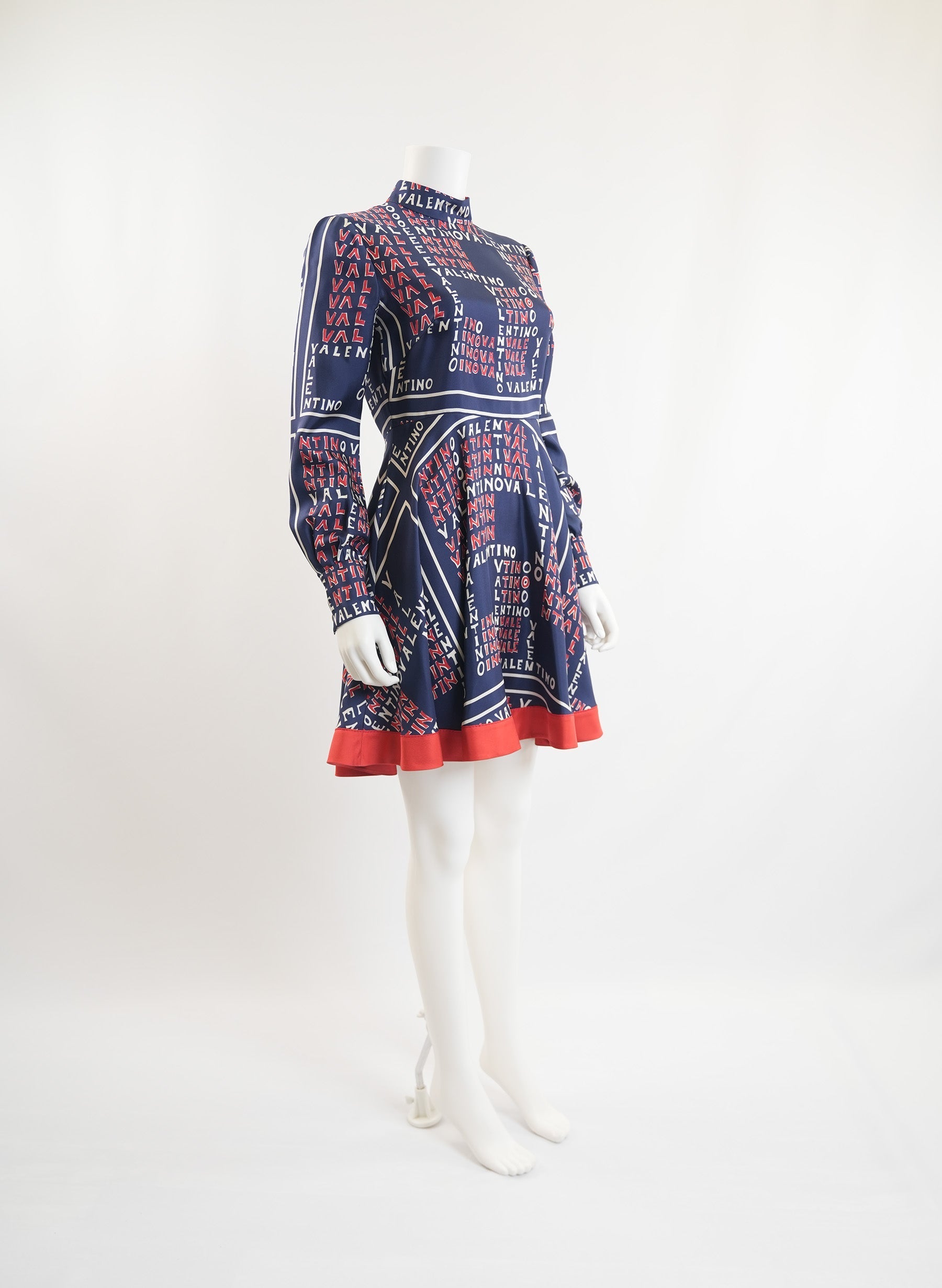 Valentino Puzzle Print Silk Dress