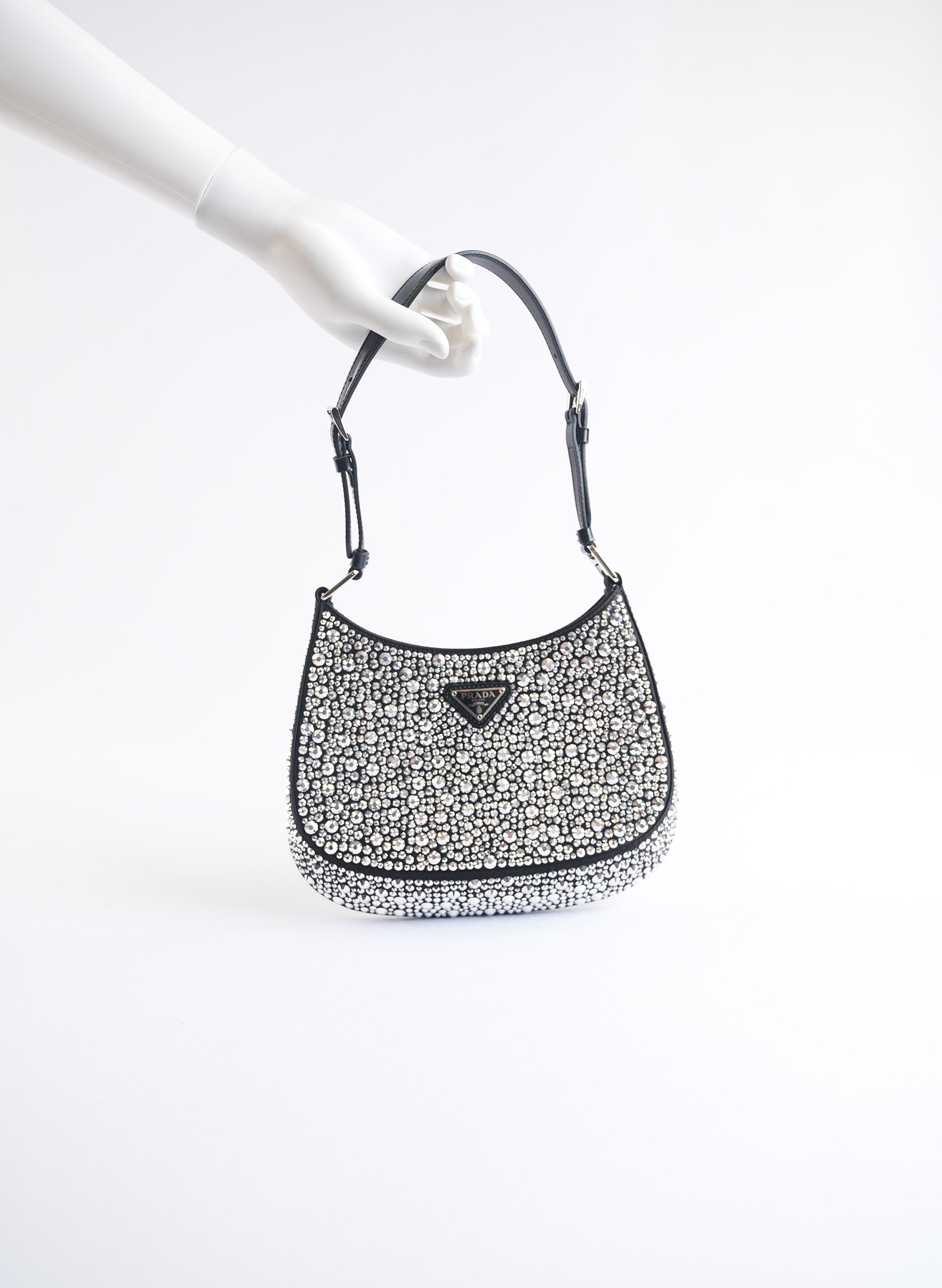 Prada Cleo Satin Bag With Crystals