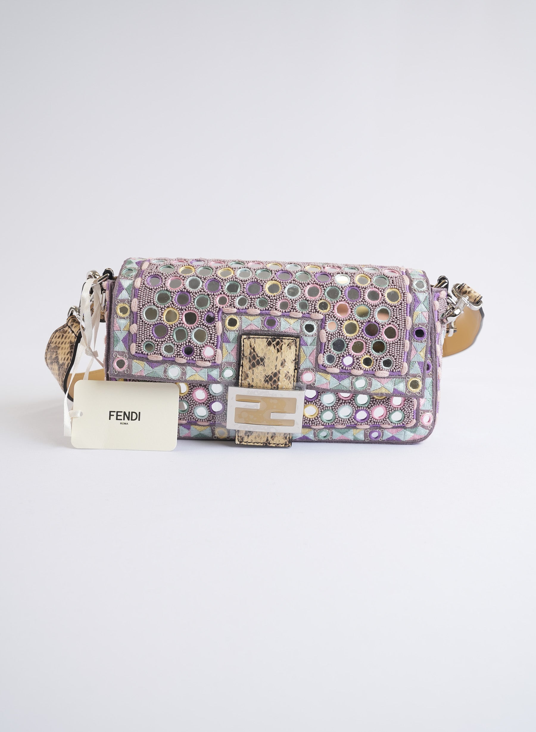 Fendi Baguette Multicolour Embroidery Bag
