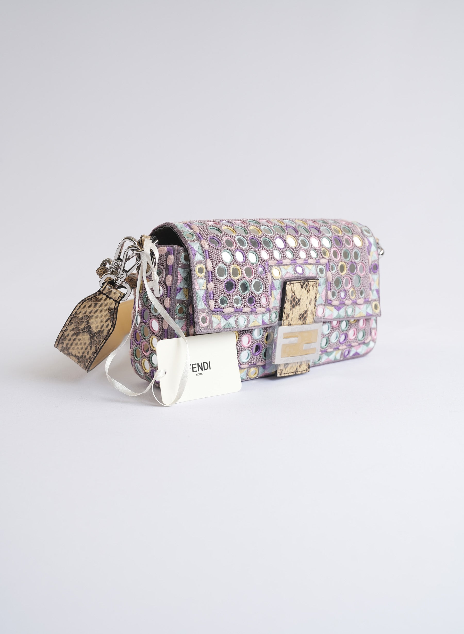 Fendi Baguette Multicolour Embroidery Bag