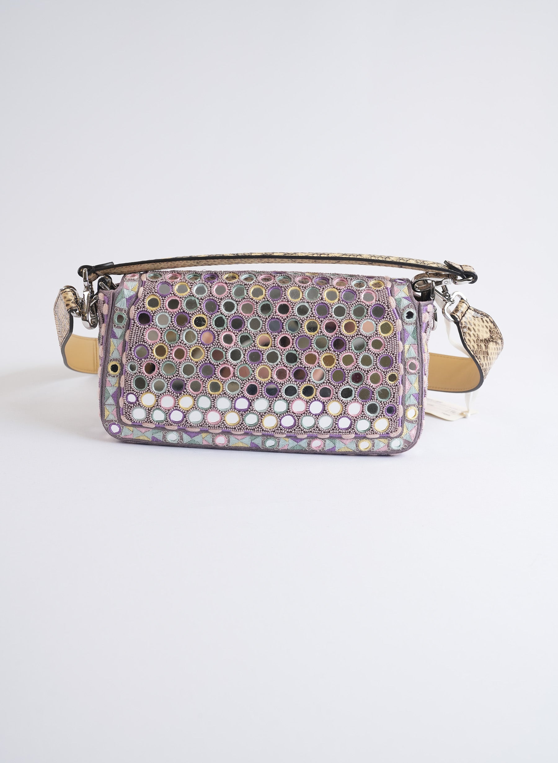 Fendi Baguette Multicolour Embroidery Bag