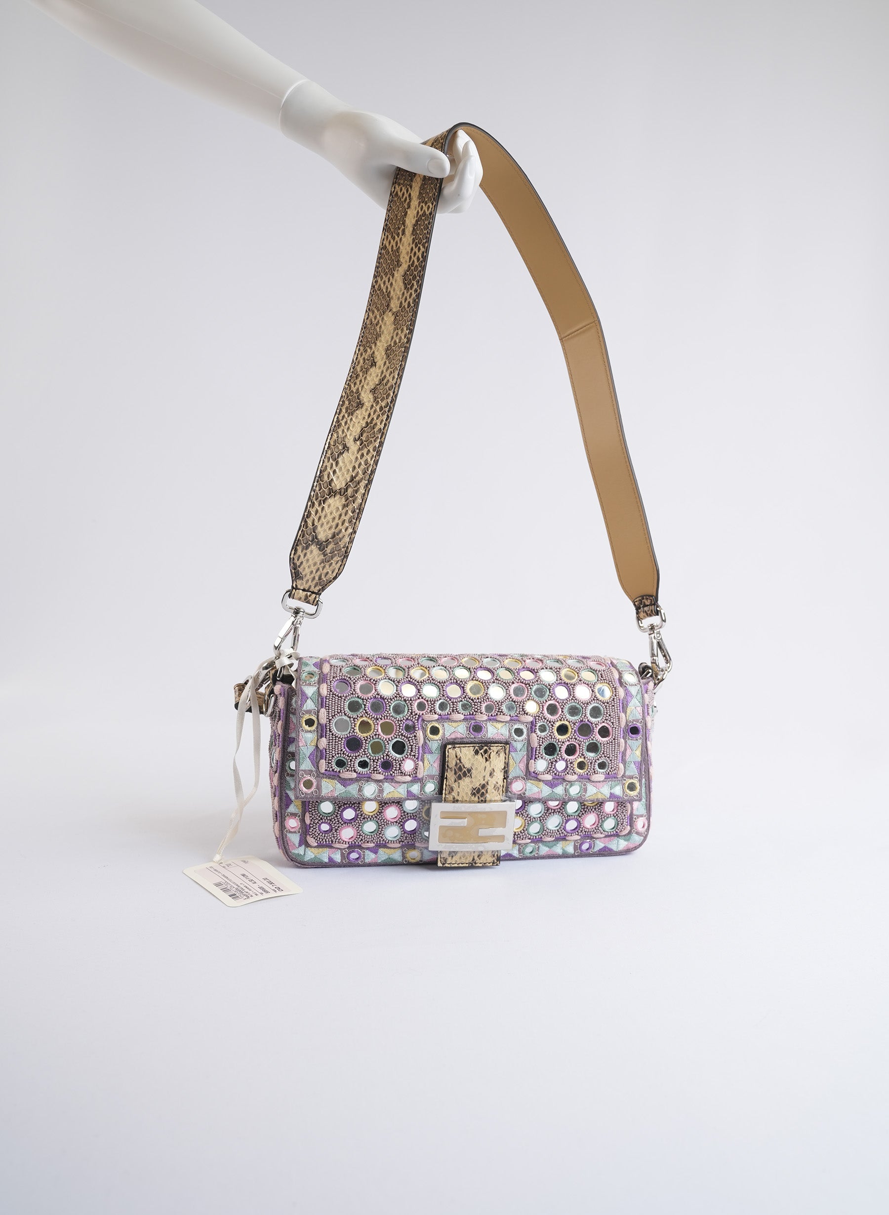 Fendi Baguette Multicolour Embroidery Bag