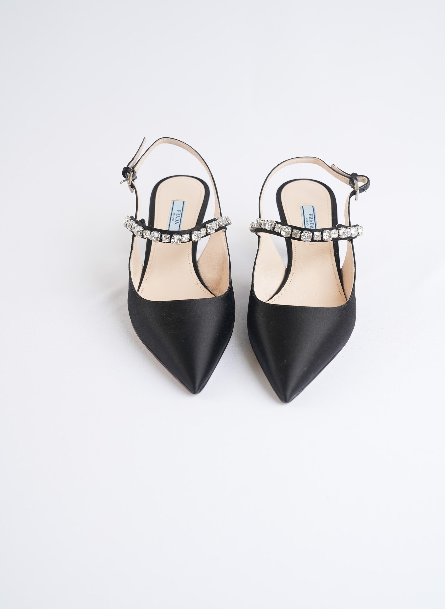 Prada Crystal Embellish Kitten Heel