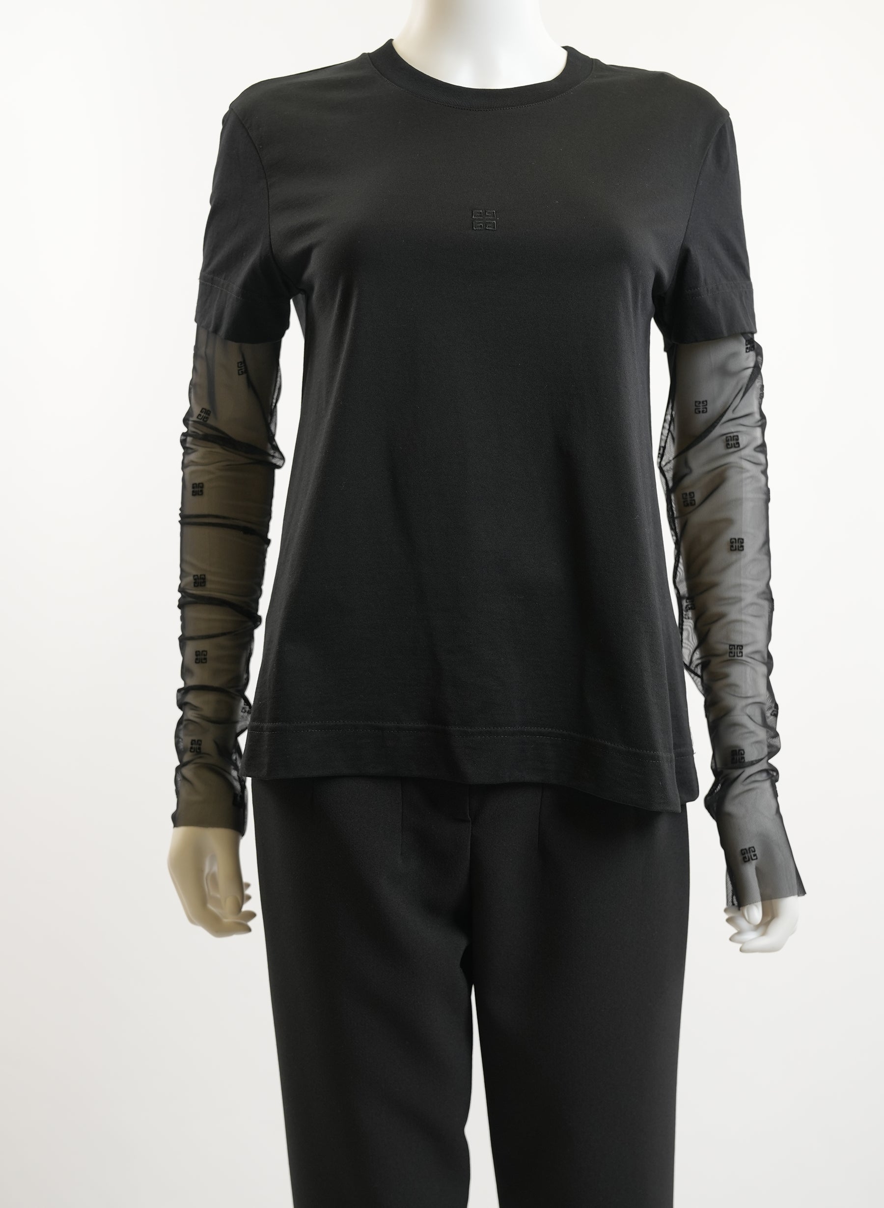 Givenchy Logo Print Semi Sheer Cotton T Shirt
