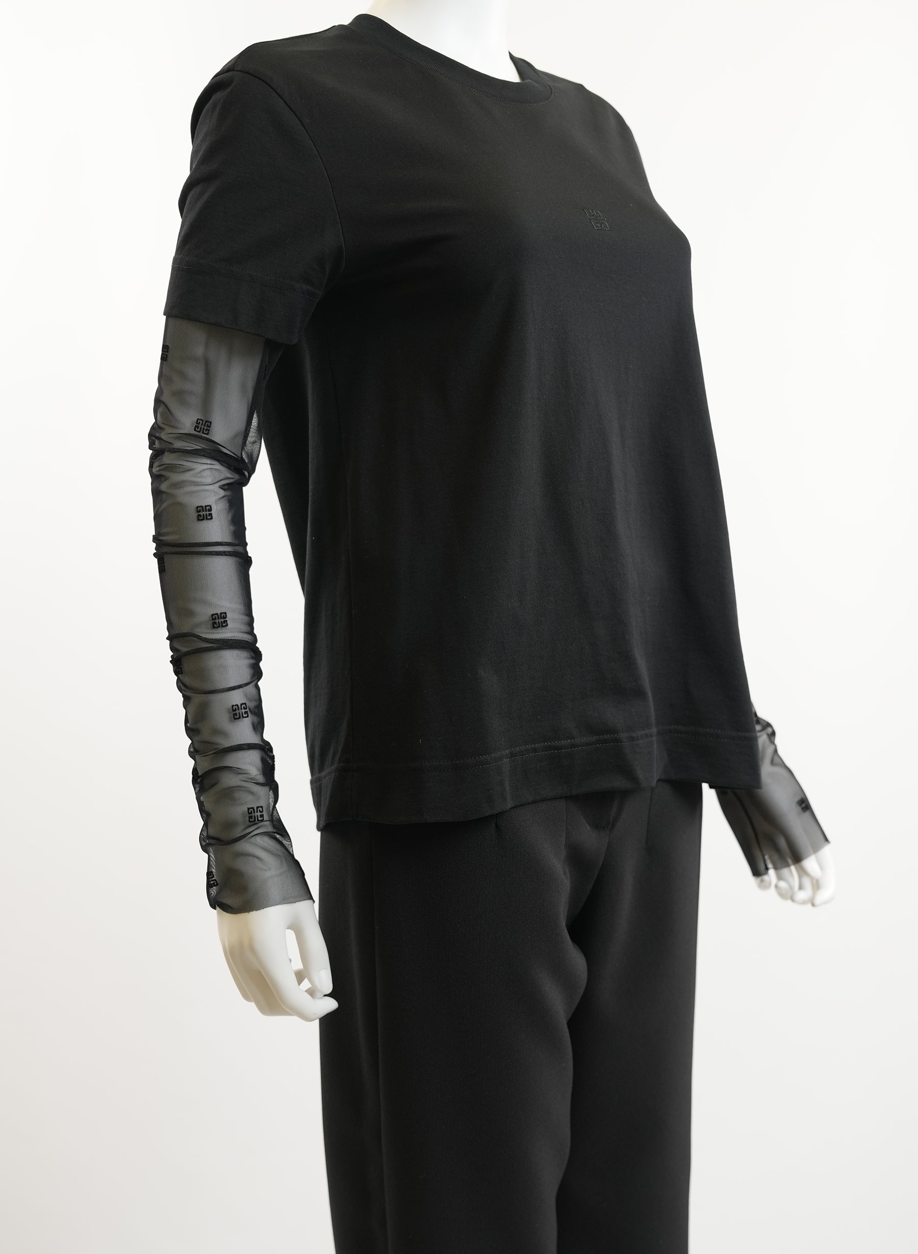 Givenchy Logo Print Semi Sheer Cotton T Shirt