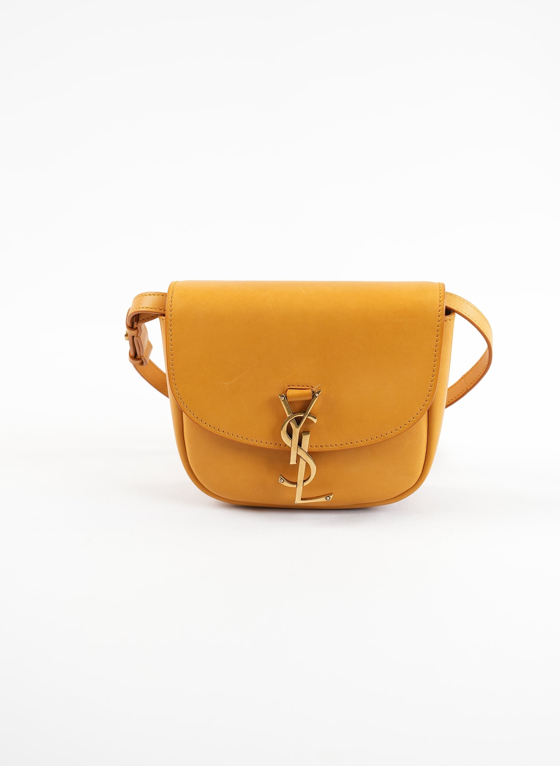 Saint Laurent Kaia Satchel Mustard Leather Bag