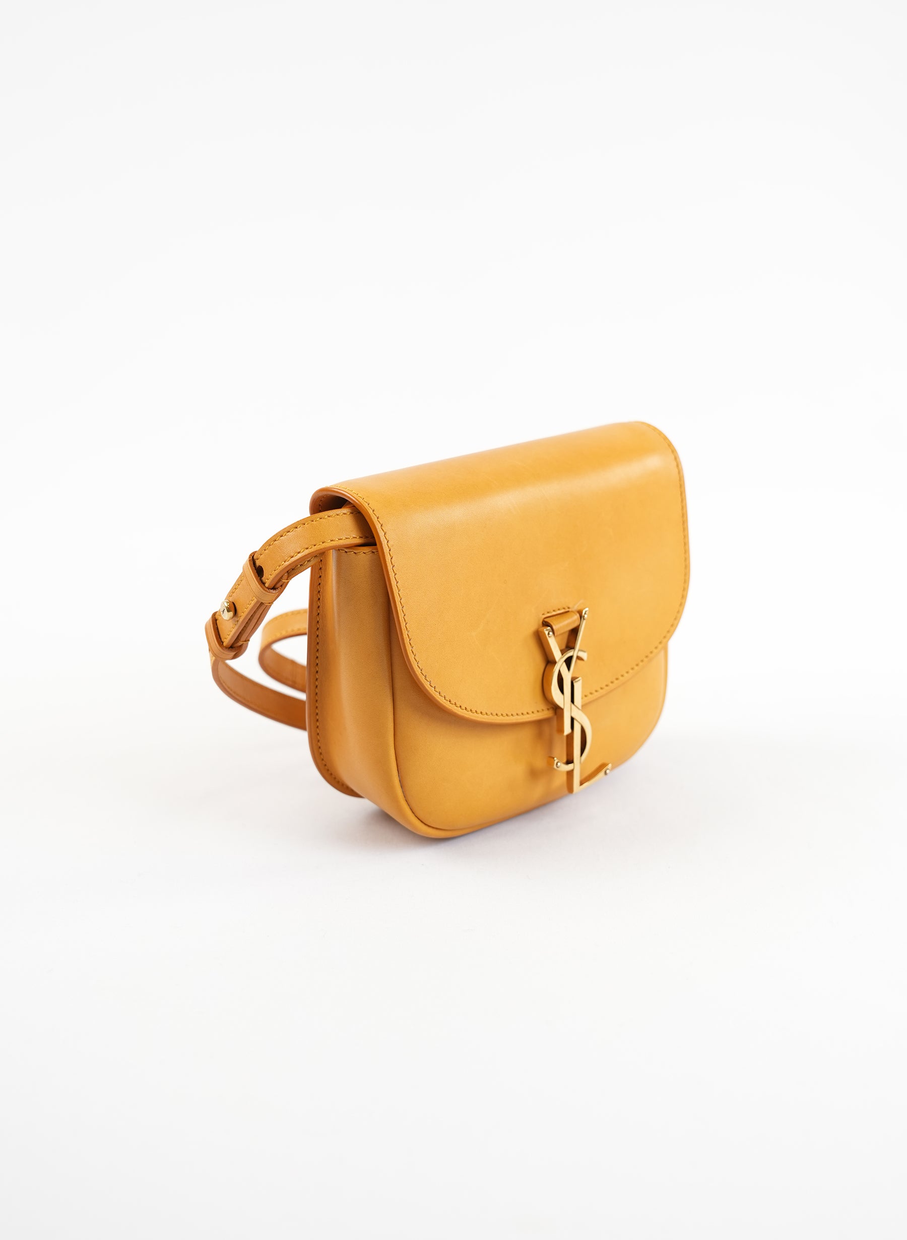 Saint Laurent Kaia Satchel Mustard Leather Bag