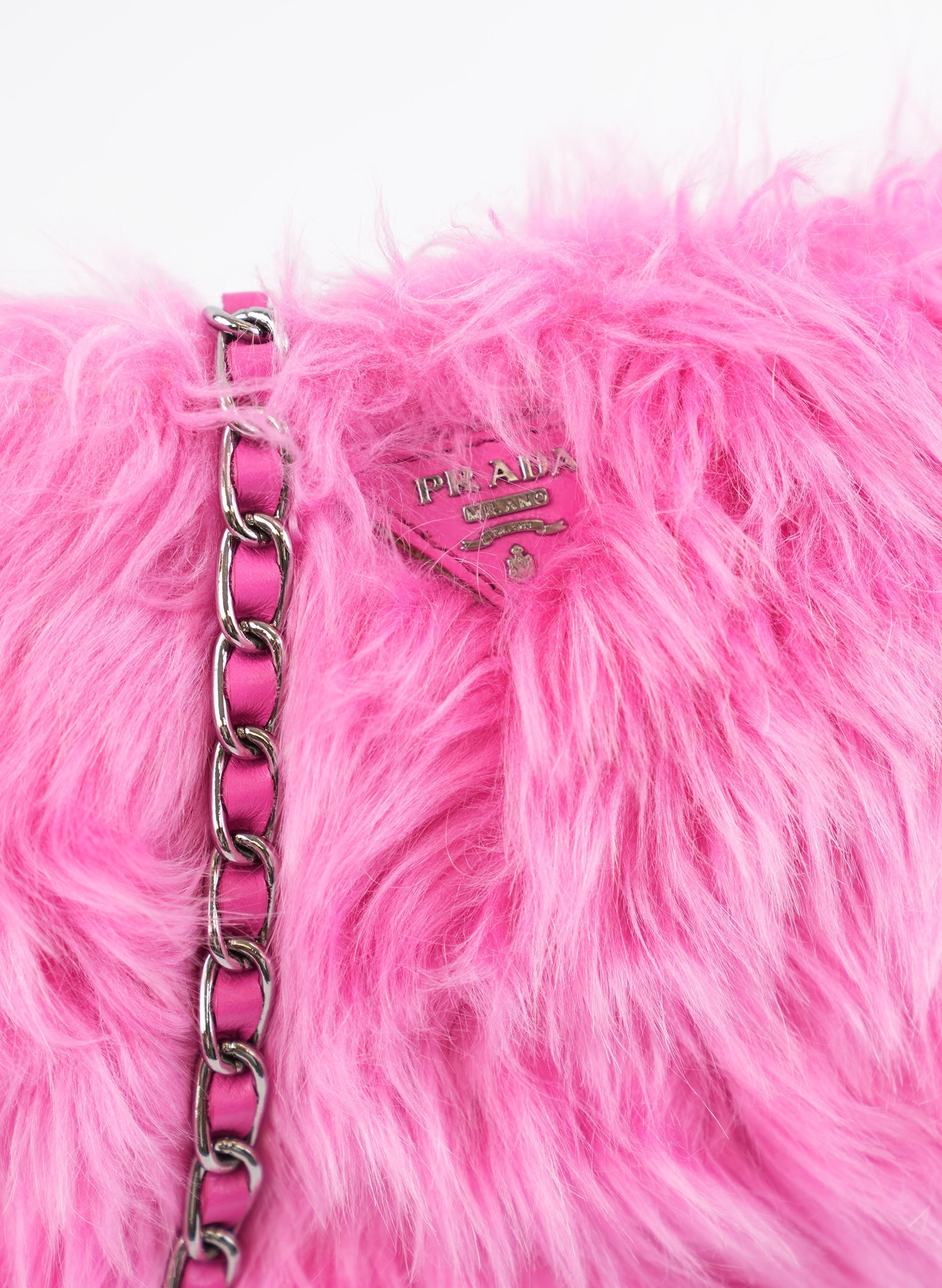 Prada Pink Fur Crossbody Bag
