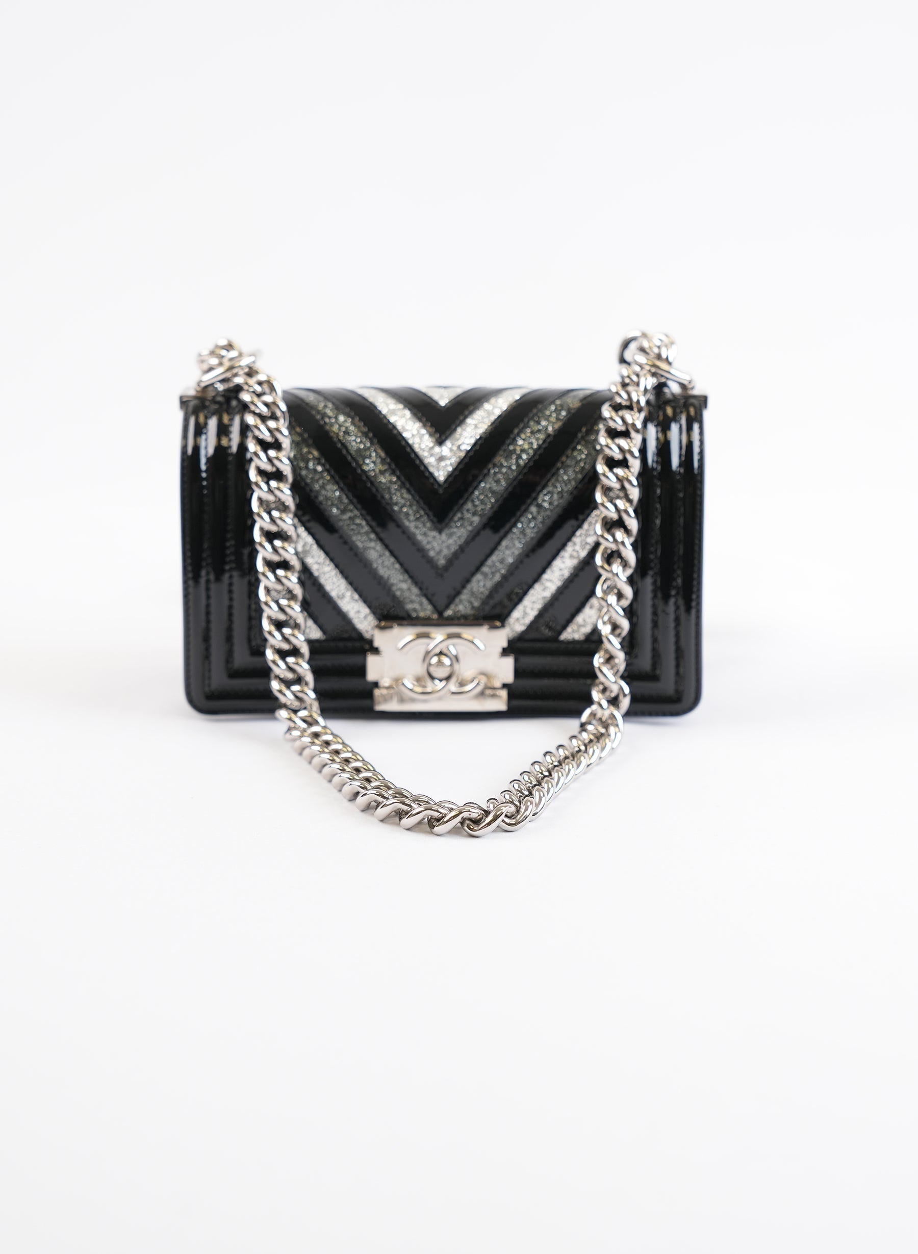 Chanel Patent Glitter PVC Quilted Boy Flap Bag
