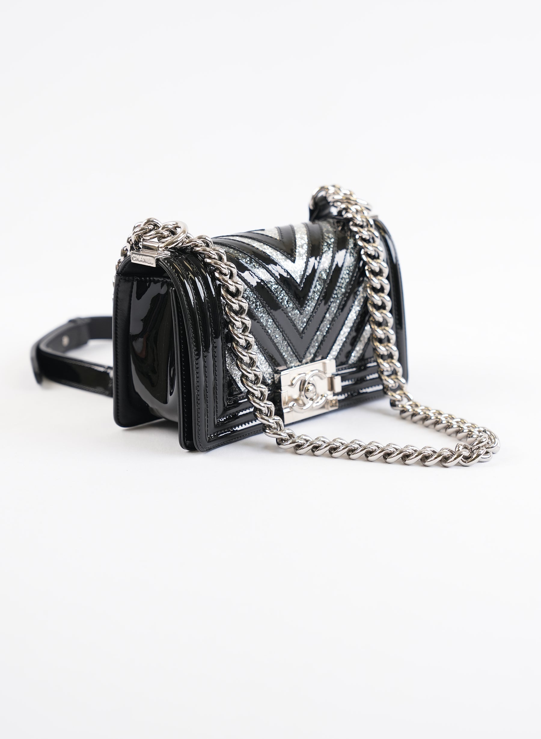 Chanel Patent Glitter PVC Quilted Boy Flap Bag