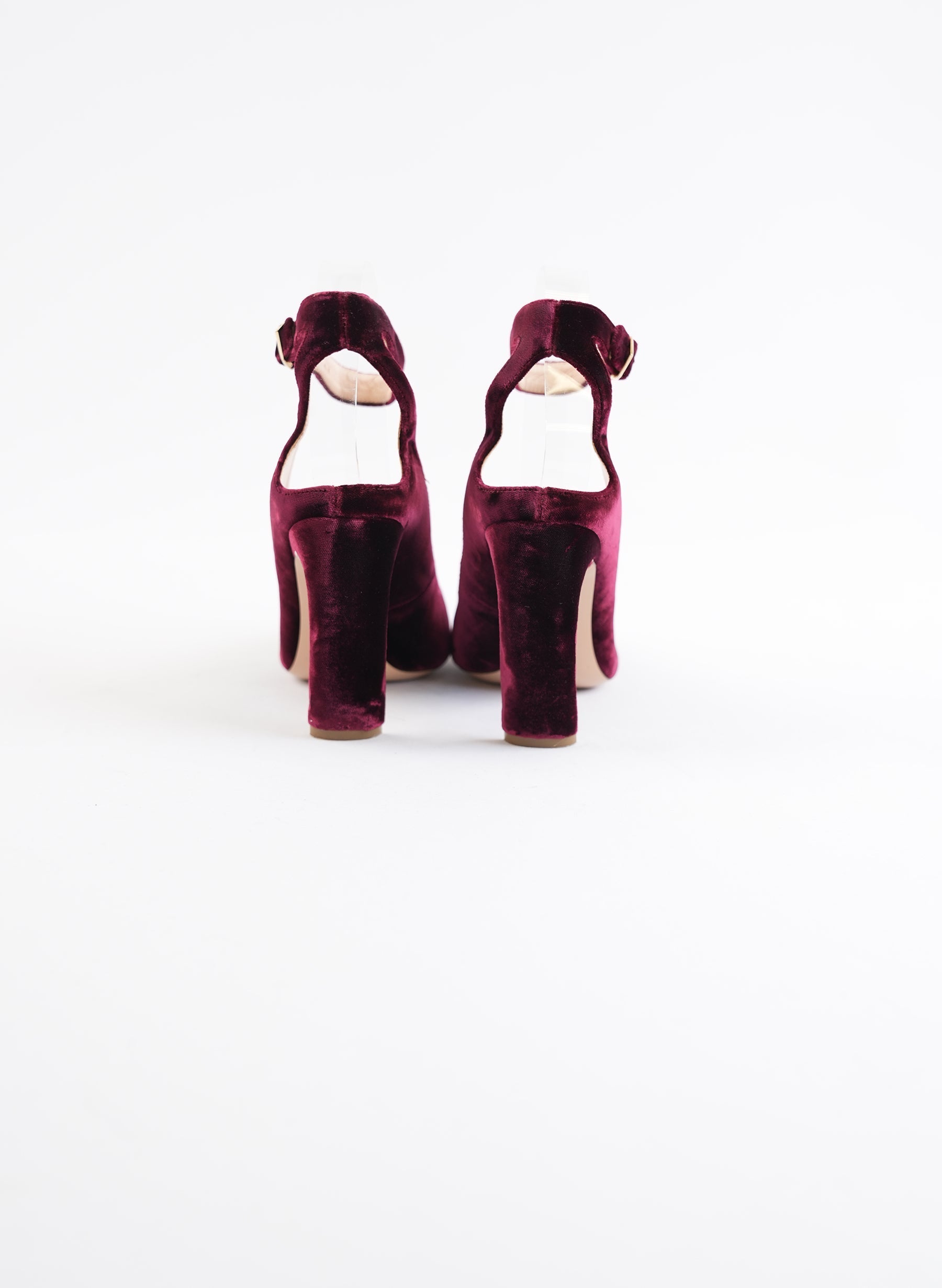 Nicholas Kirkwood Lola Pearl Burgundy Velvet Heels