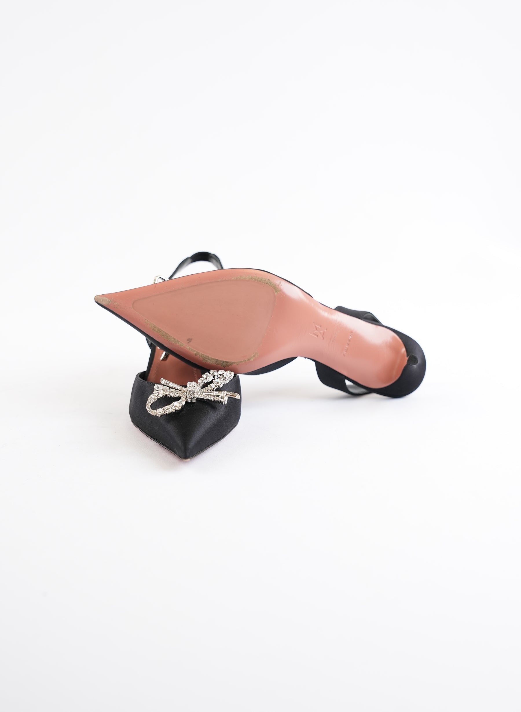 Amina Muaddi Rosie Satin Slingback Pump