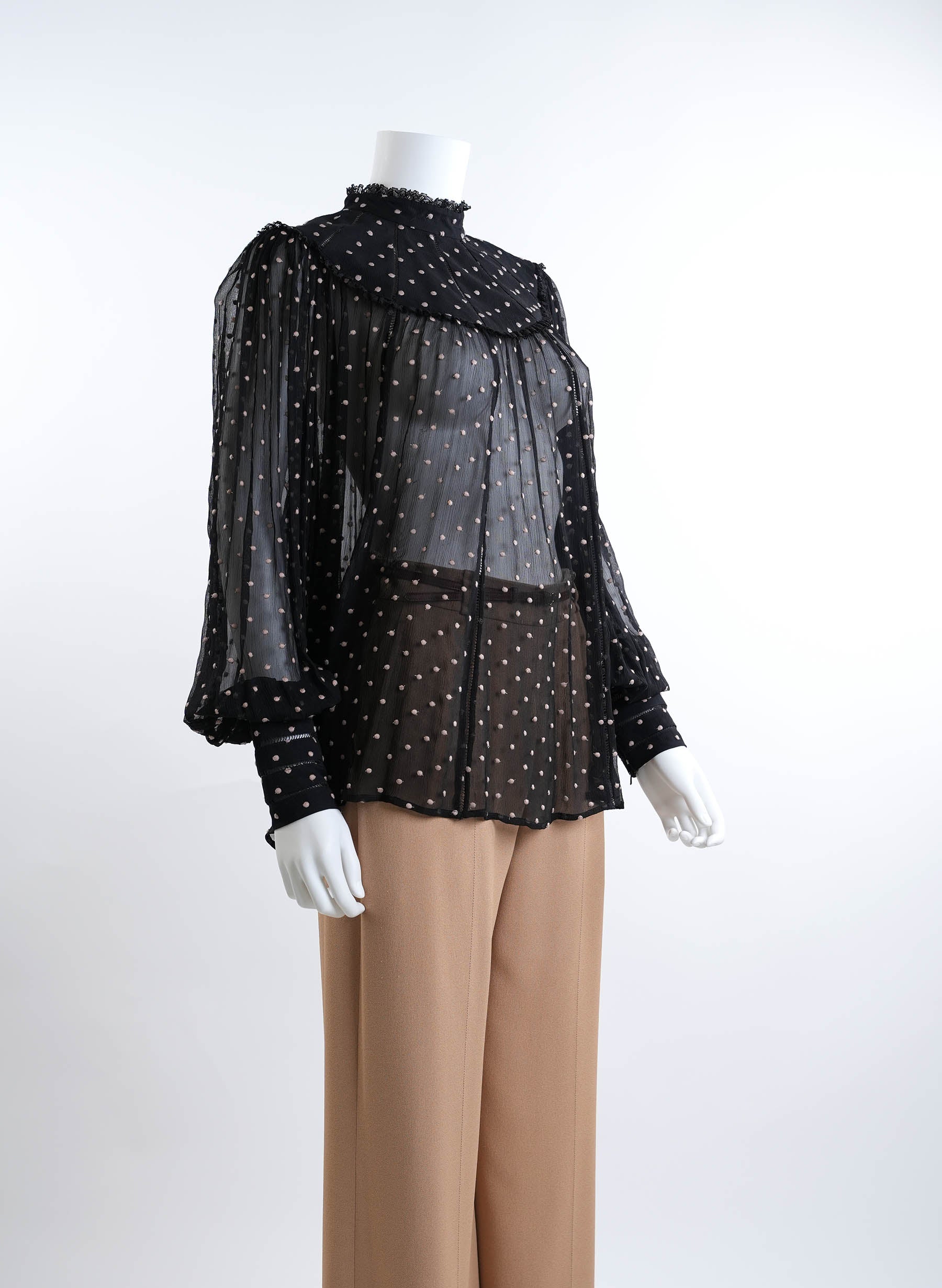 Zimmermann Silk Polka Dot Print Blouse