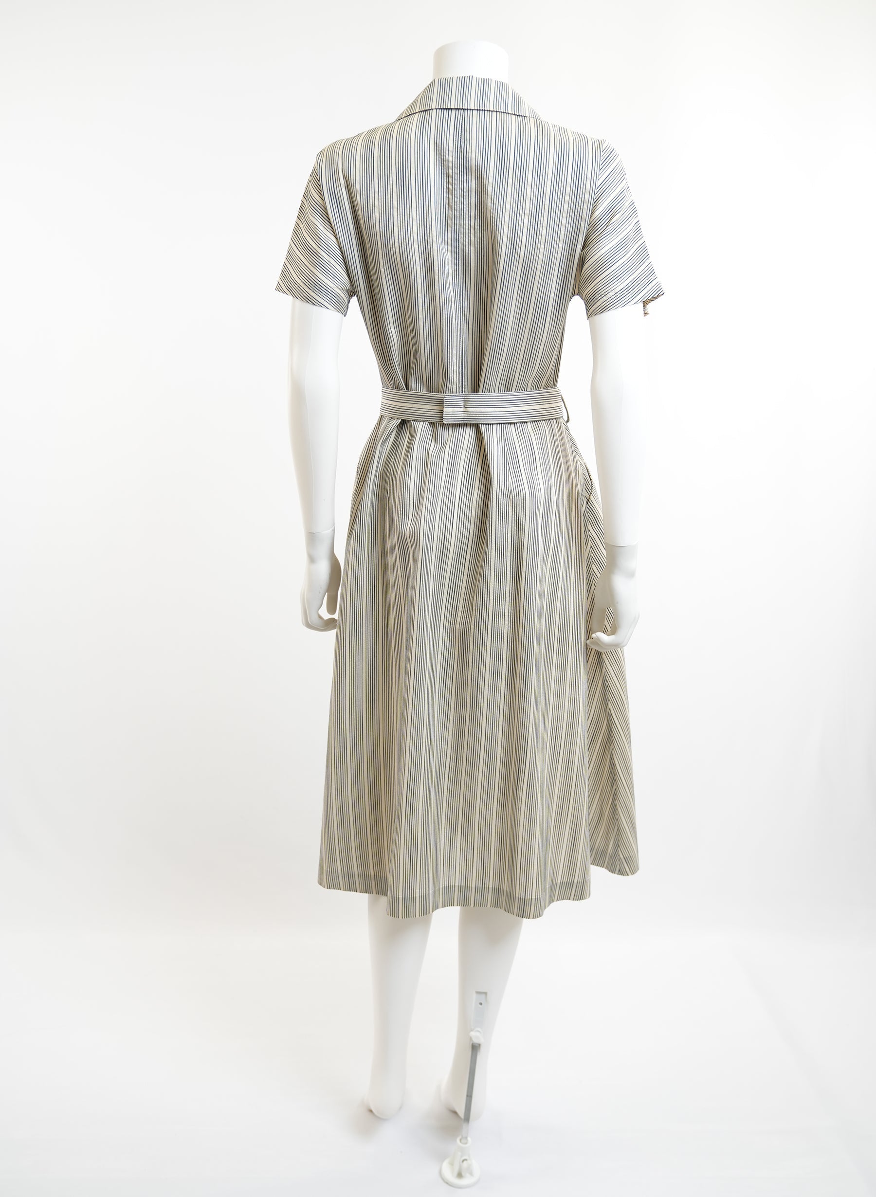 Christian Dior Striped Belt Dress