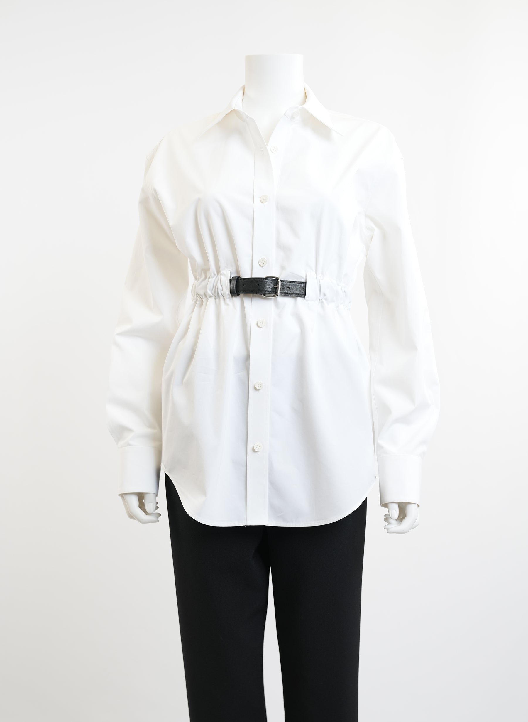 Alexander Wang Leather Belted Button Up
