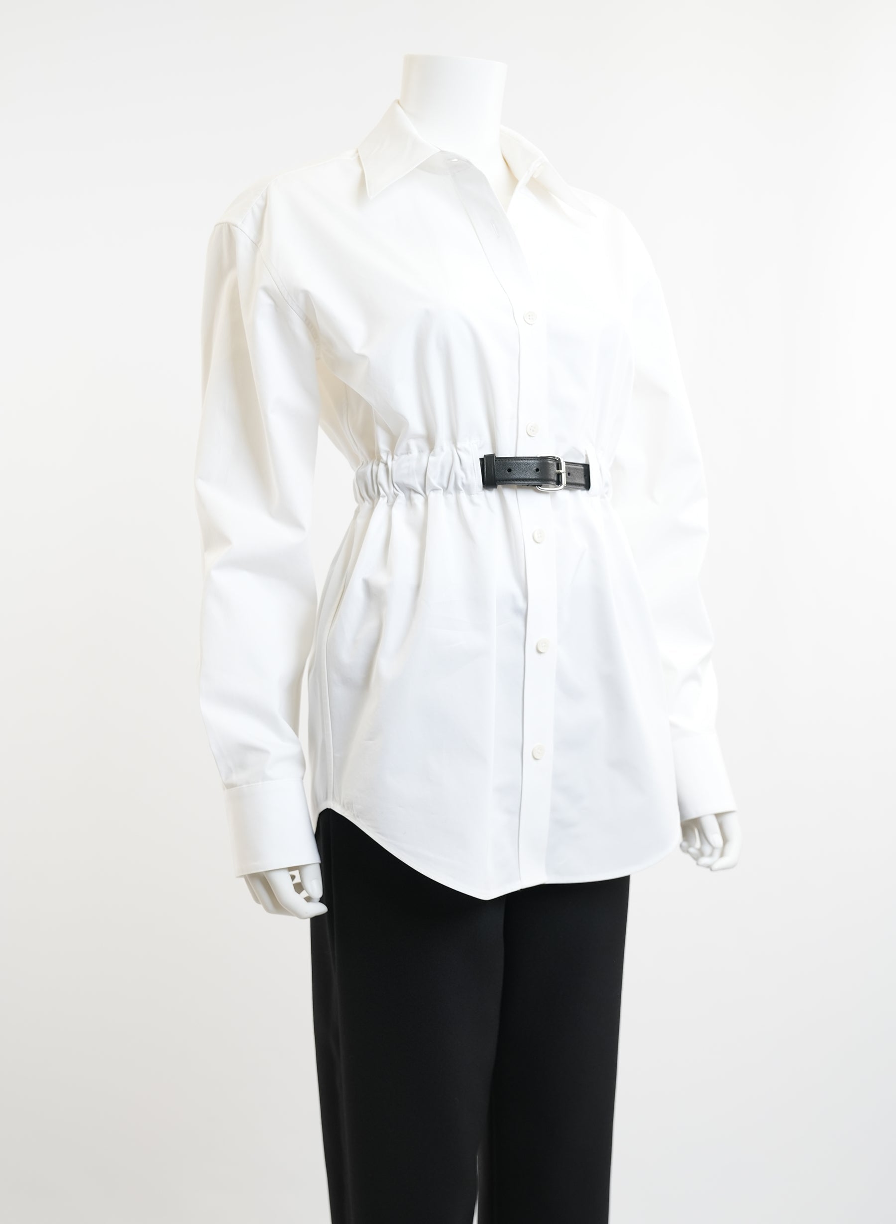 Alexander Wang Leather Belted Button Up