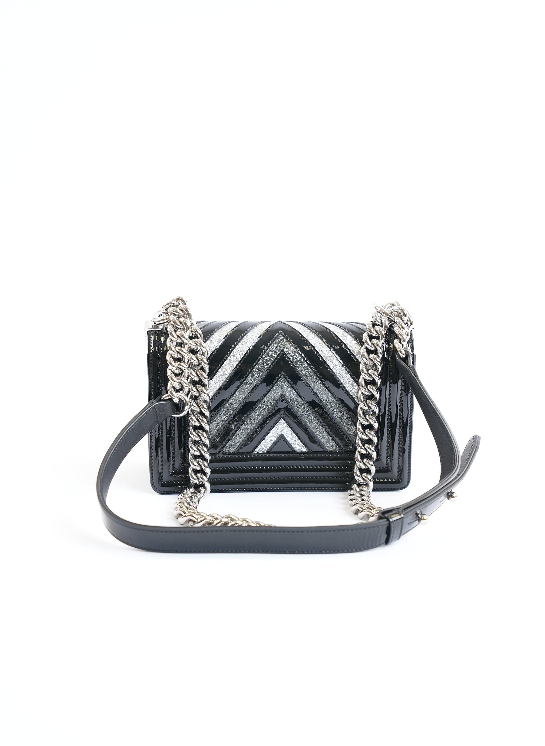 Chanel Patent Glitter Chevron Bag