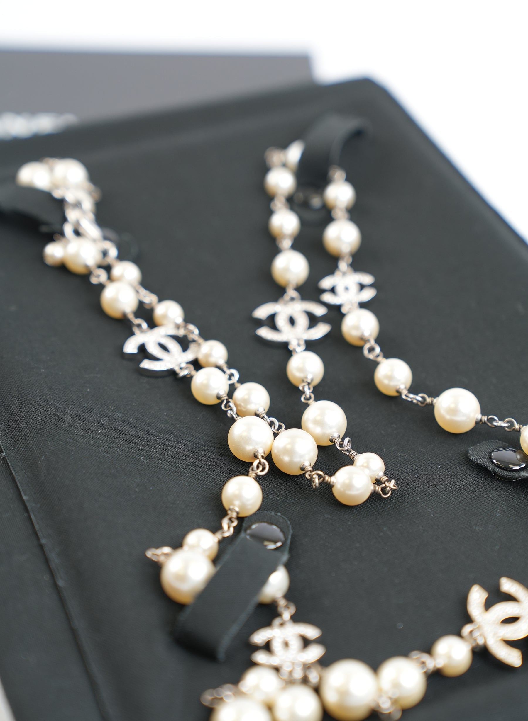 Chanel Pearl Silver Necklace