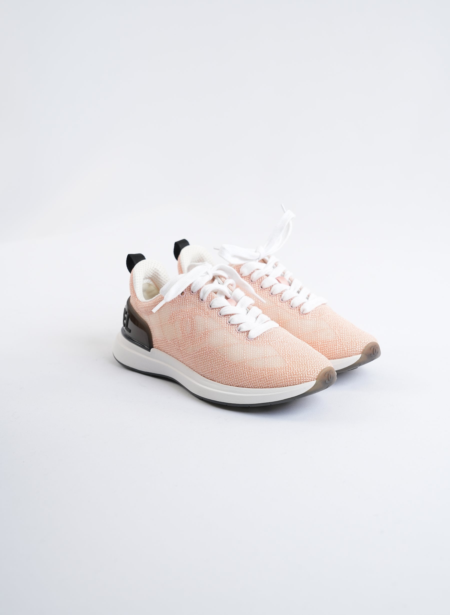 Chanel Embroidered Mesh Low Top Sneakers