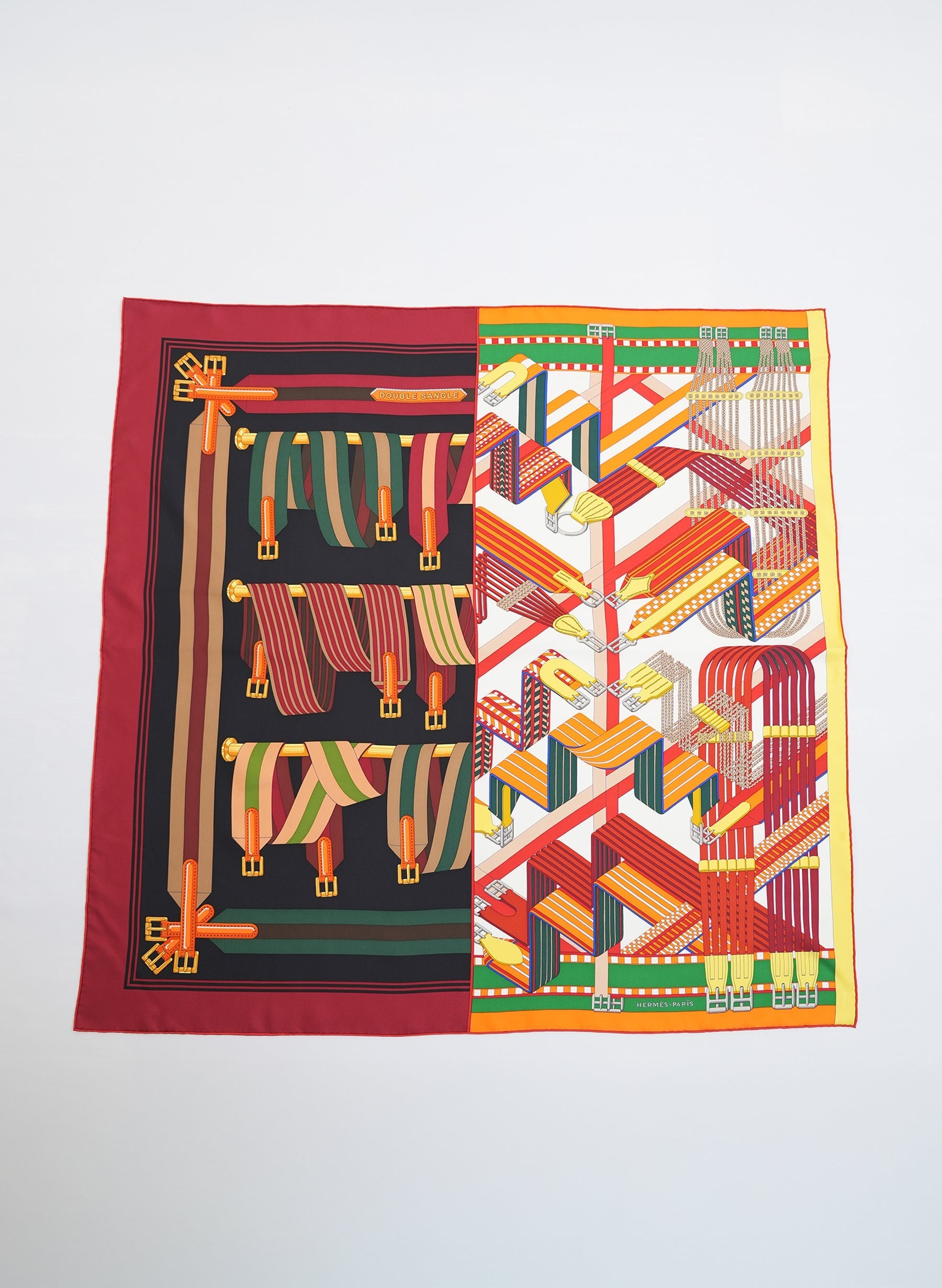 Hermes Dual Strap Multi Colours Silk Scarf