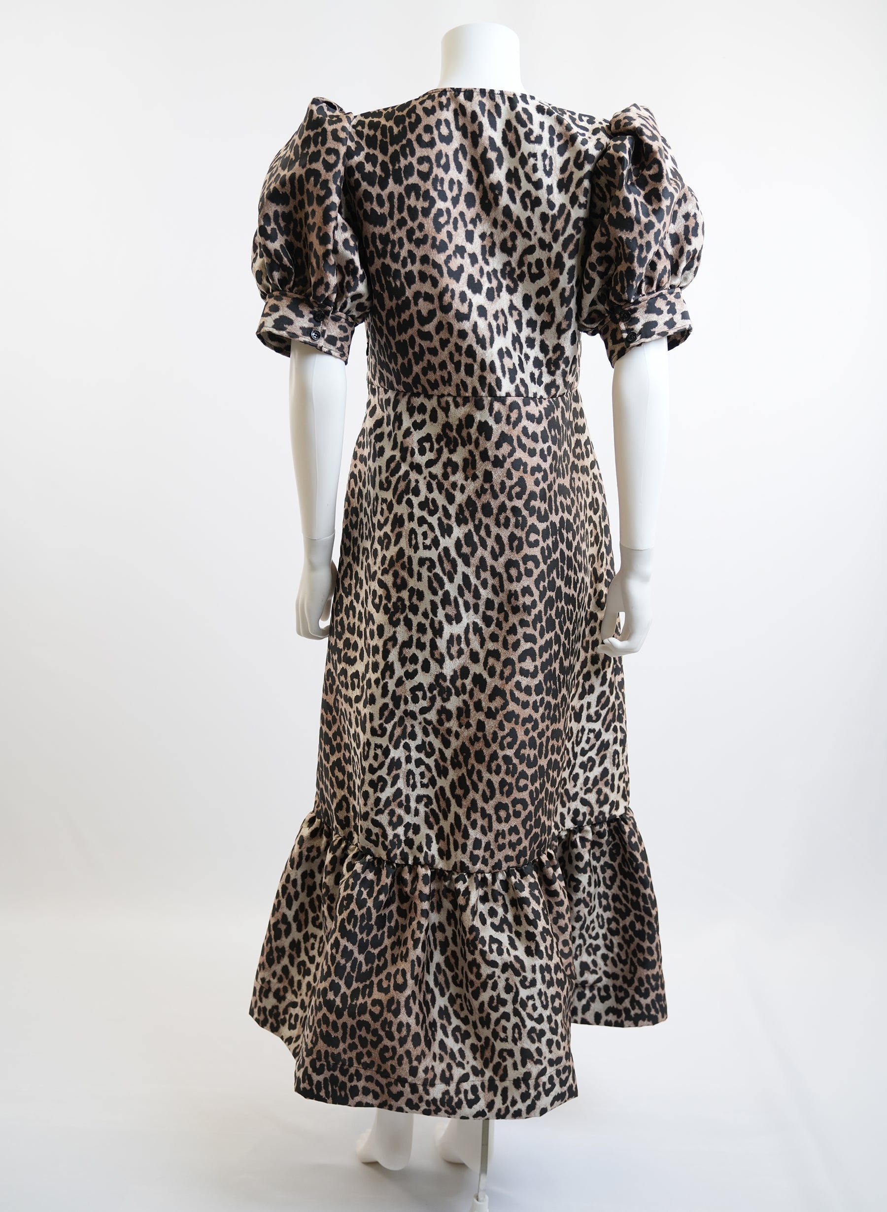 Ganni Re Cut Crispy Jacquard V Neck Maxi Dress