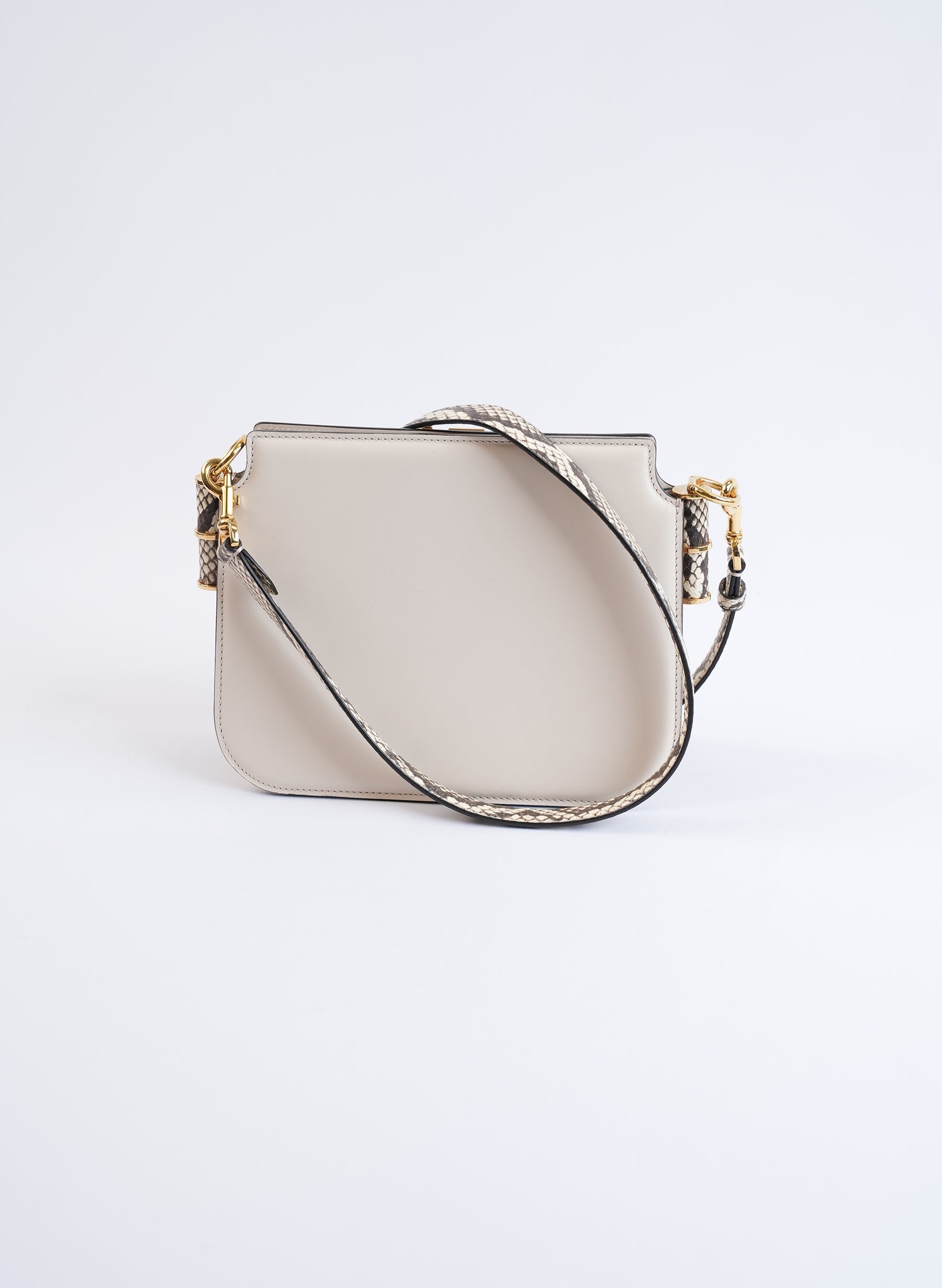 Fendi Touch Snake Print Calfskin Shoulder Bag
