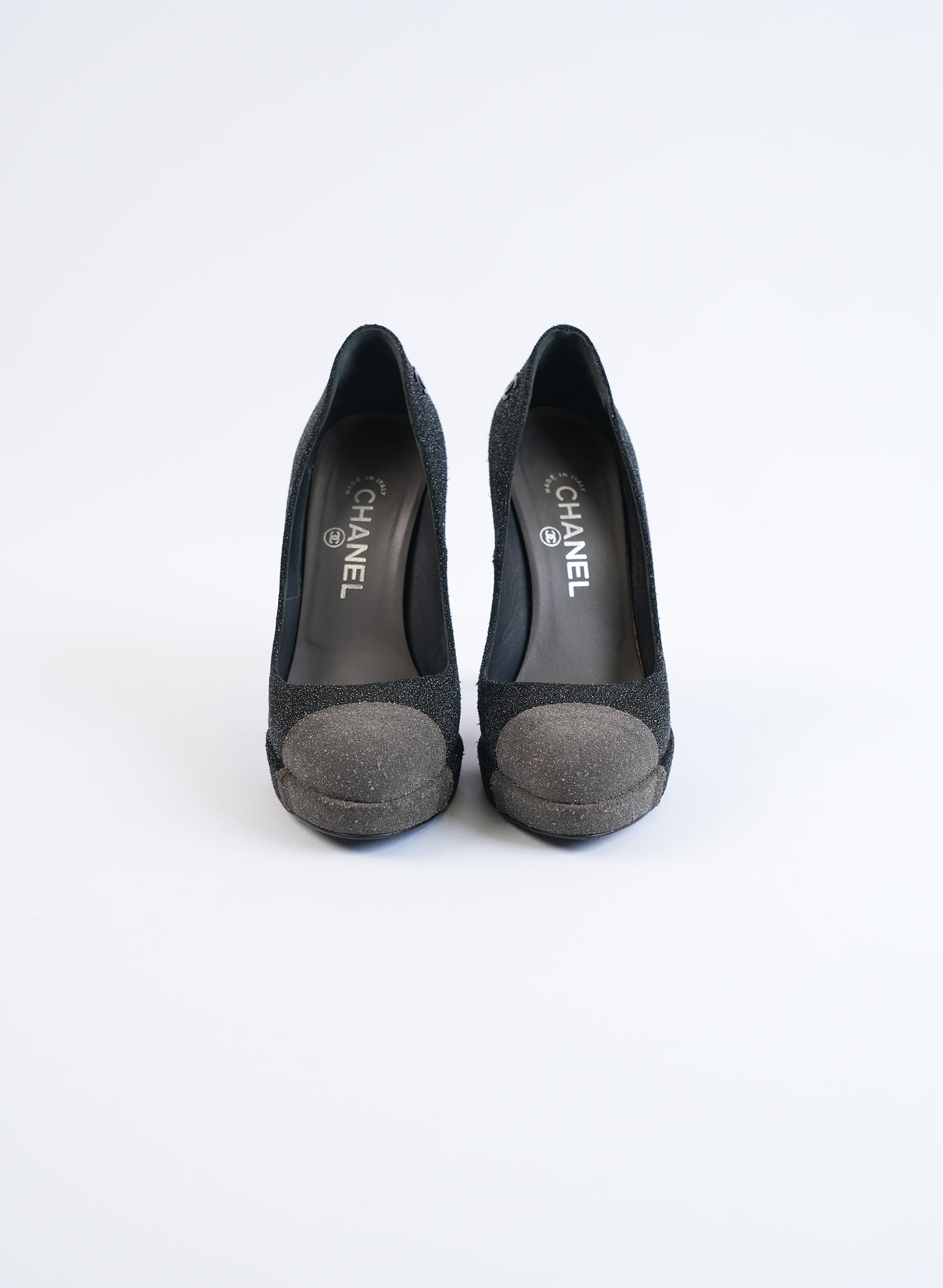 Chanel Glitter Platform Pumps